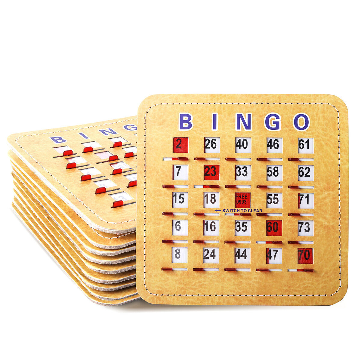 Quick-Clear Reusable Shutter Slide Bingo Cards. Fingertip Sliding inside Bingo Cards Shutter Slide