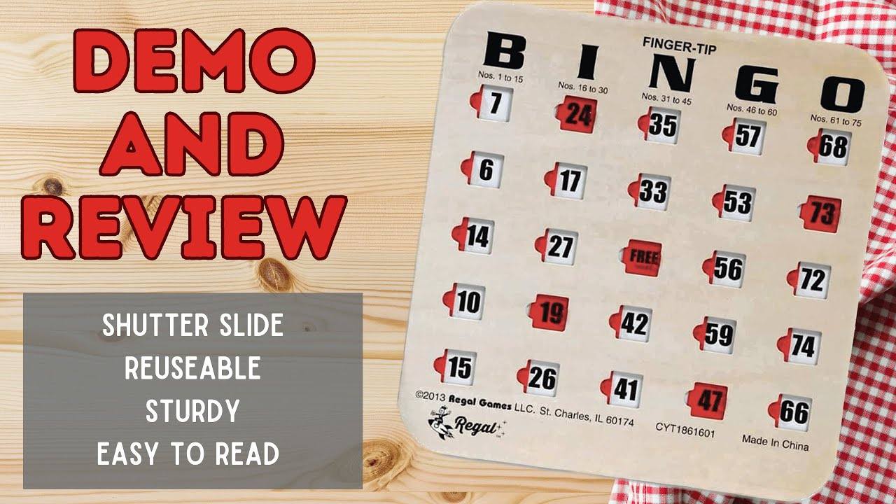 Quick Demo- Regal Games Finger-Tip Shutter Slide Bingo Cards within Bingo Cards Shutter Slide