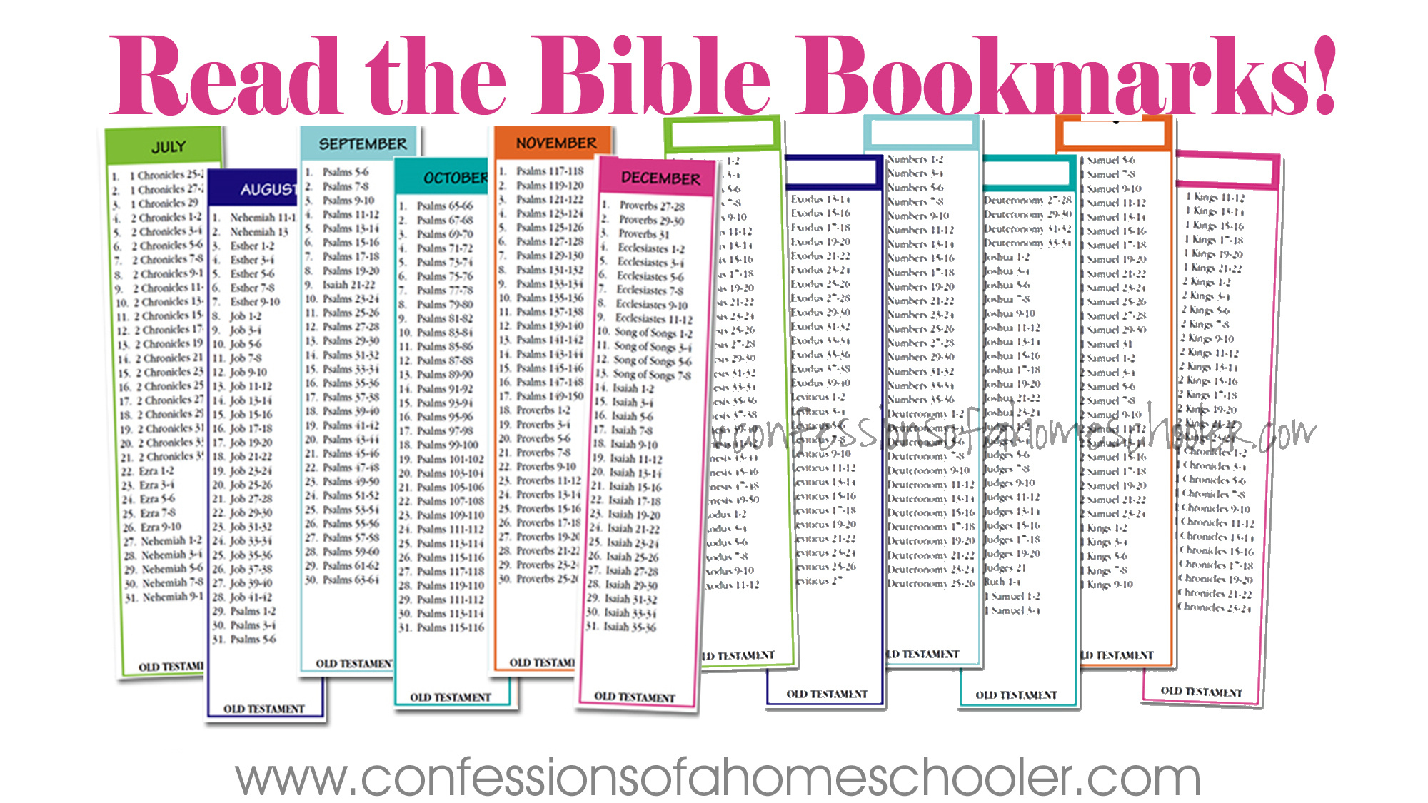 Read The Bible In Two Years Bookmarks - Confessions Of A Homeschooler within Free Printable Read the Bible in a Year Plan