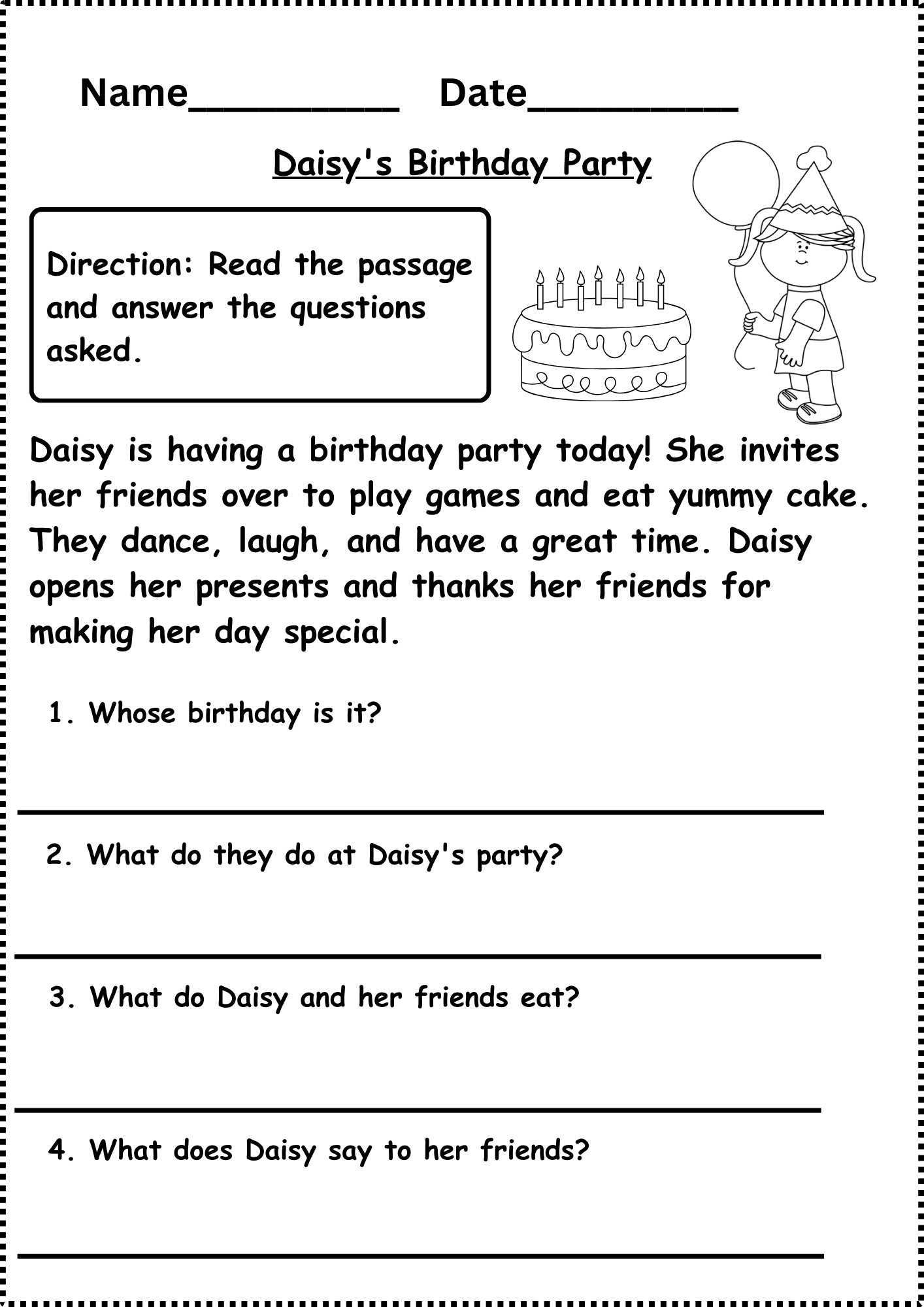 Reading Comprehension Worksheets Grade 1 throughout Reading Worksheets Printable For Grade 1