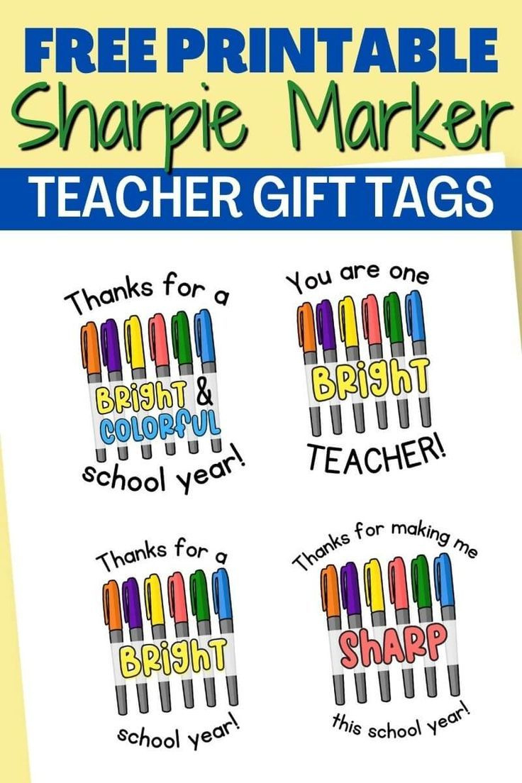 Sharpie Teacher Appreciation Printable Gift Tags - Free Teacher with Sharpie Teacher Appreciation Free Printable