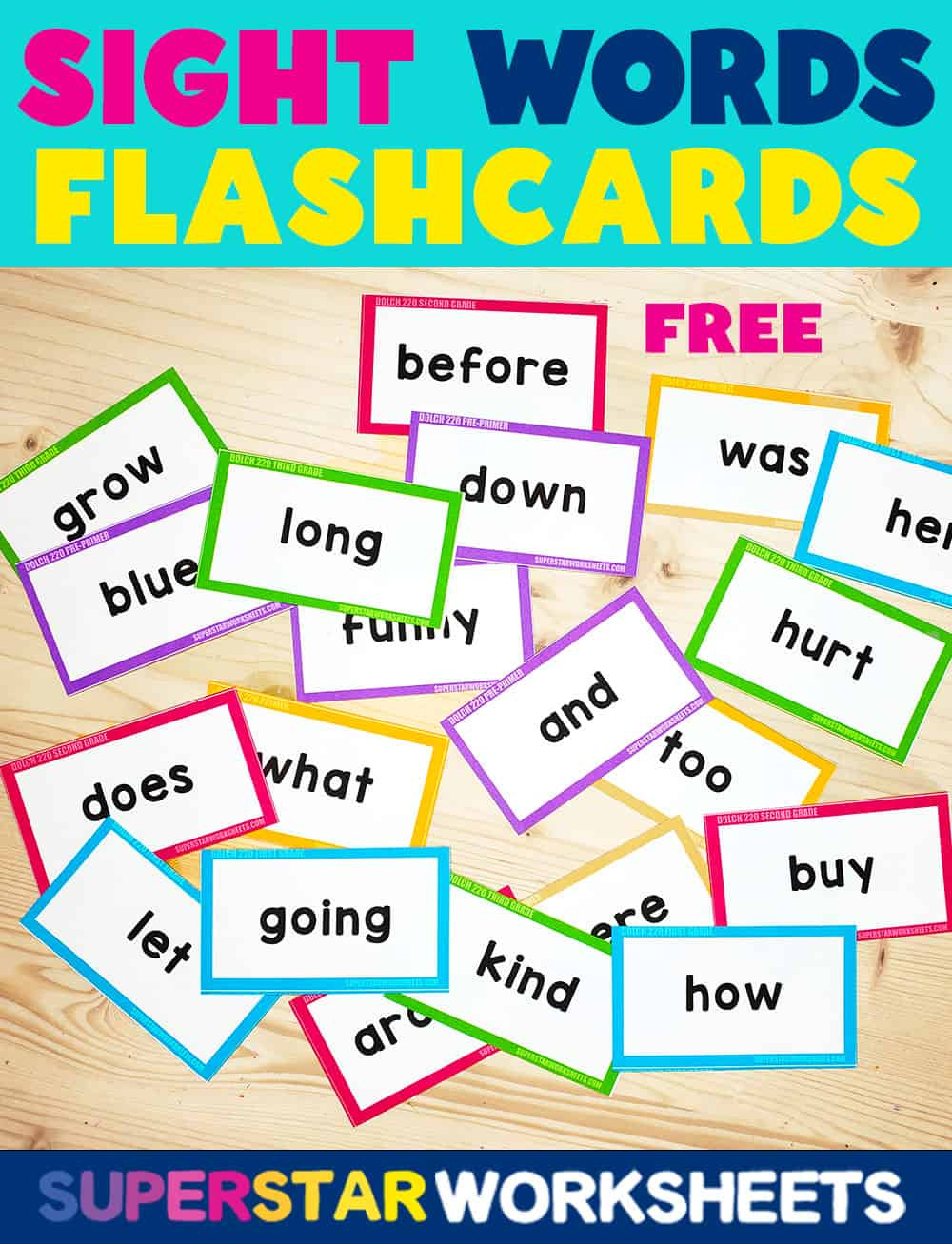Sight Word Flashcards - Superstar Worksheets throughout Free Printable Sight Word Cards