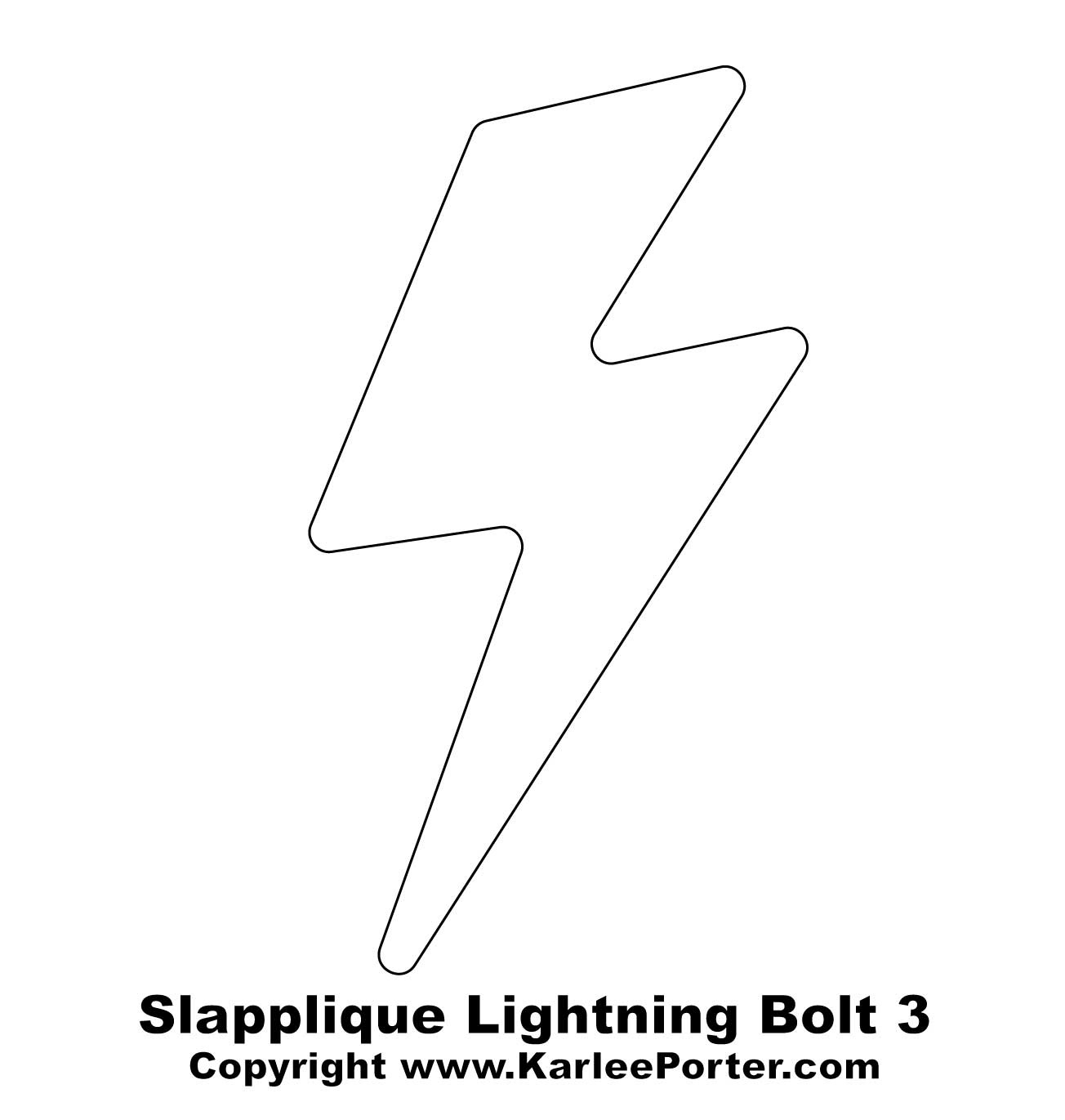 Slappliqué Lightning Bolt 3 in Lightning Bolt Template Printable