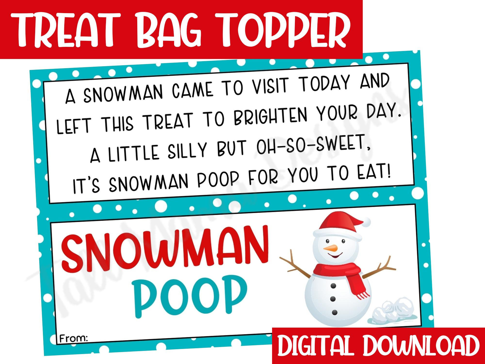 Snowman Poop Poem - Etsy regarding Snowman Poop Poem Free Printable