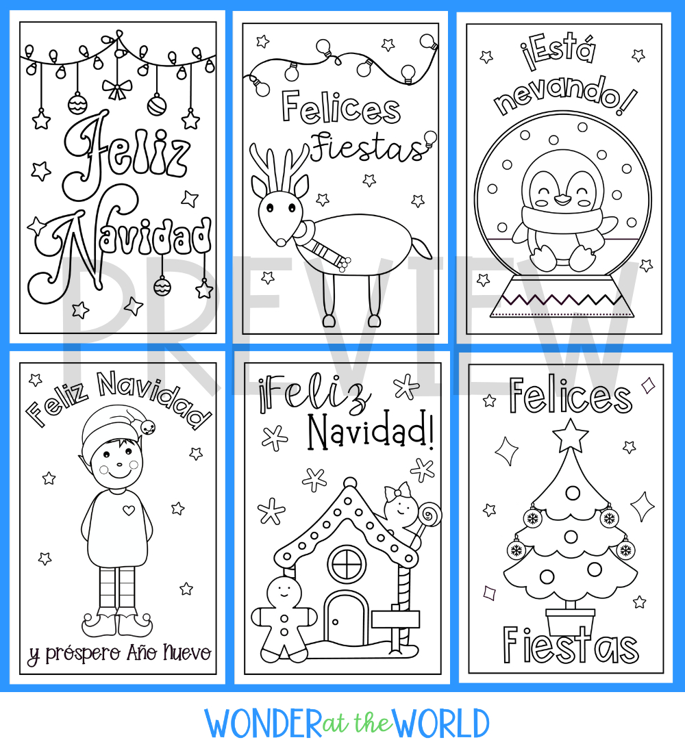 Spanish Christmas Cards To Colour And Write Ks2 Ks3 Navidad inside Spanish Christmas Cards Printable Free