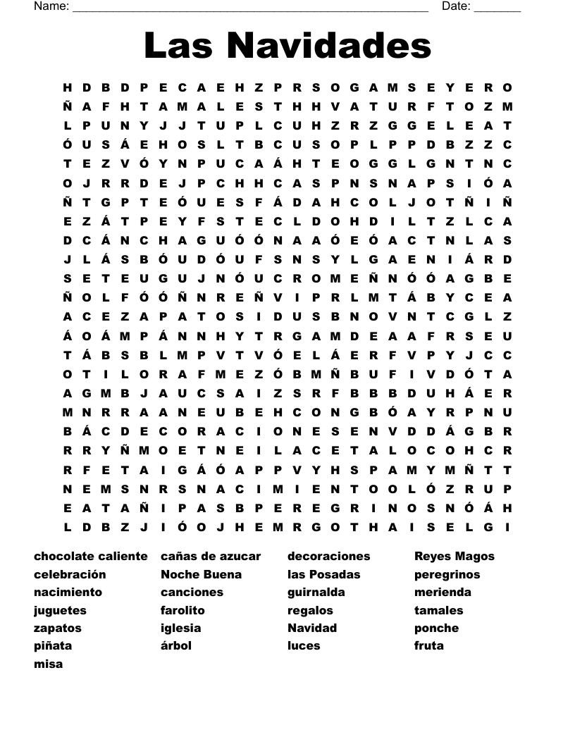 Spanish Word Search - Wordmint pertaining to Spanish Word Search Printable
