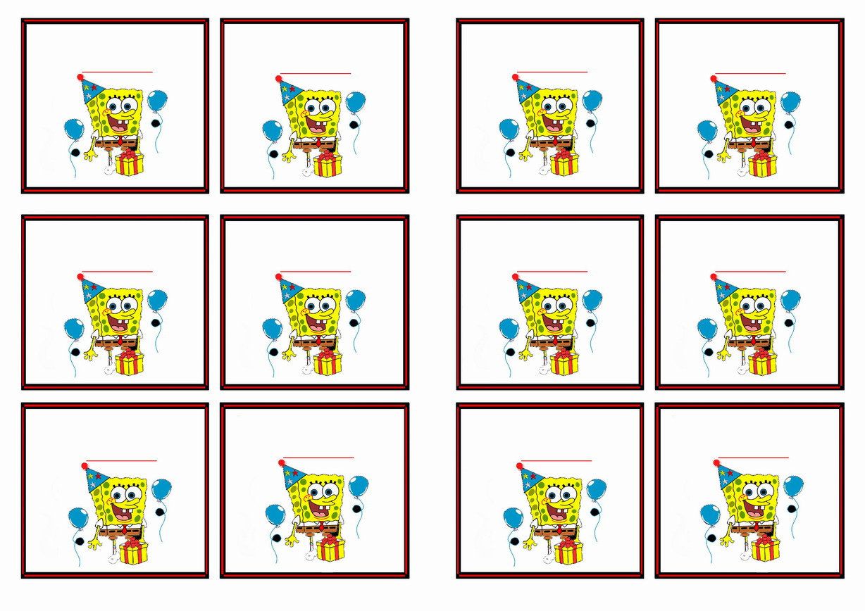 Spongebob – Birthday Printable within Spongebob Labels Free Printables