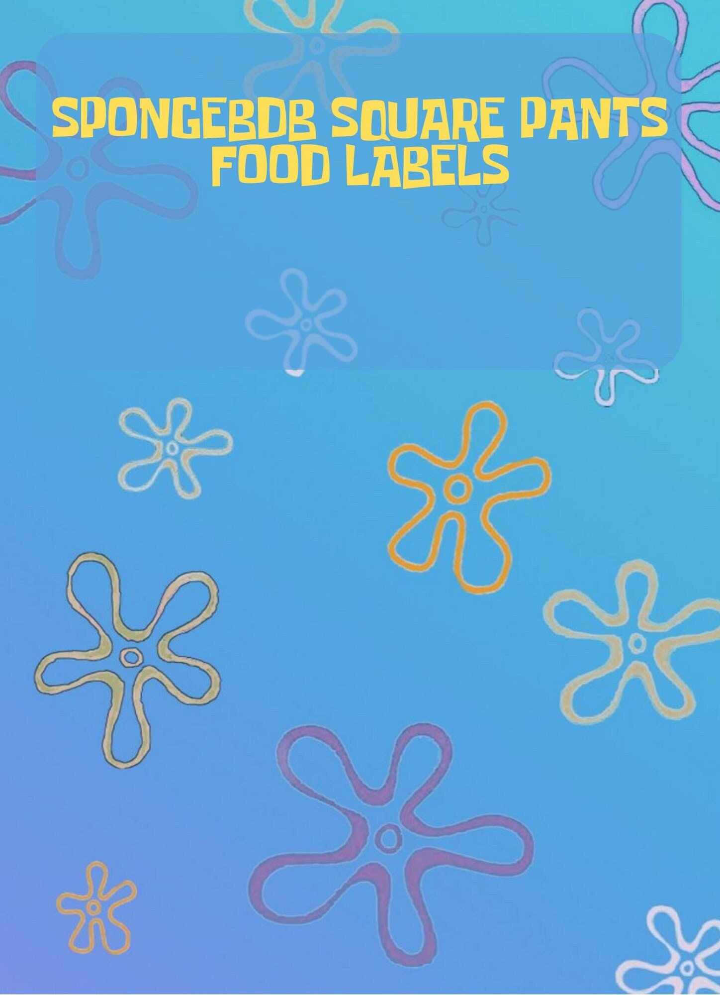 Spongebob Food Labels- 12 Etiketten - Etsy.de inside Free Printable Spongebob Food Labels