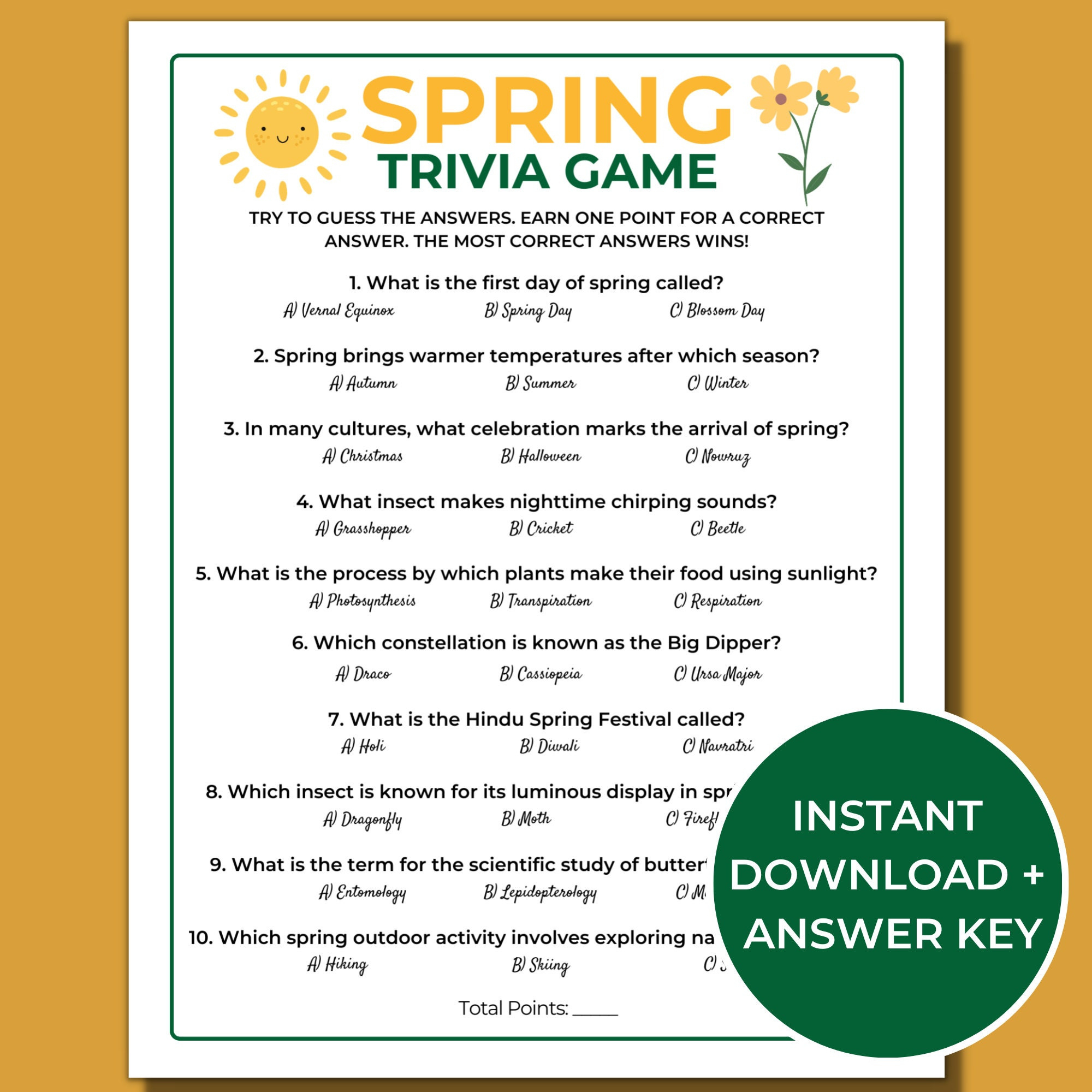 Spring Trivia Game, Printable Spring Games, Fun Spring Activities throughout Springtime Trivia Questions and Answers Printable