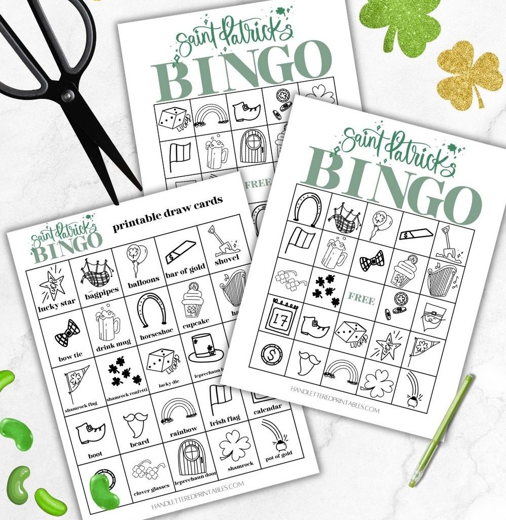 St. Patrick&amp;#039;S Day Bingo Free Printable Cards - Hand Lettered with regard to Free Printable St Patrick&amp;amp;#039;s Day Bingo Printable