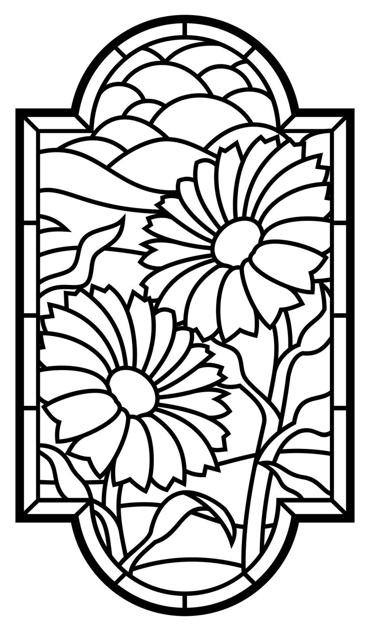 Sunflower Patterns - 10 Free Pdf Printables | Printablee with Free Printable Stained Glass Patterns Sunflower