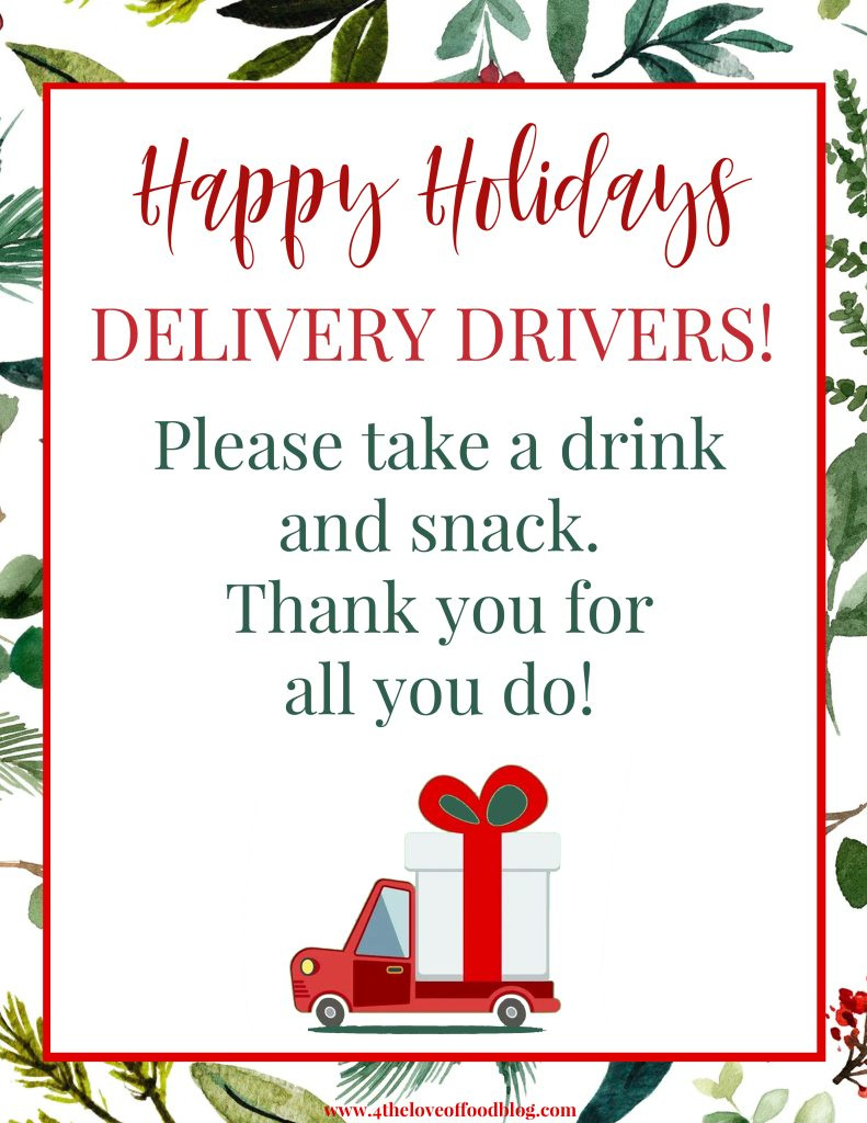 Thank You Delivery Drivers Snack Basket And Printable Sign - For with Thank You Delivery Drivers Sign Printable Free