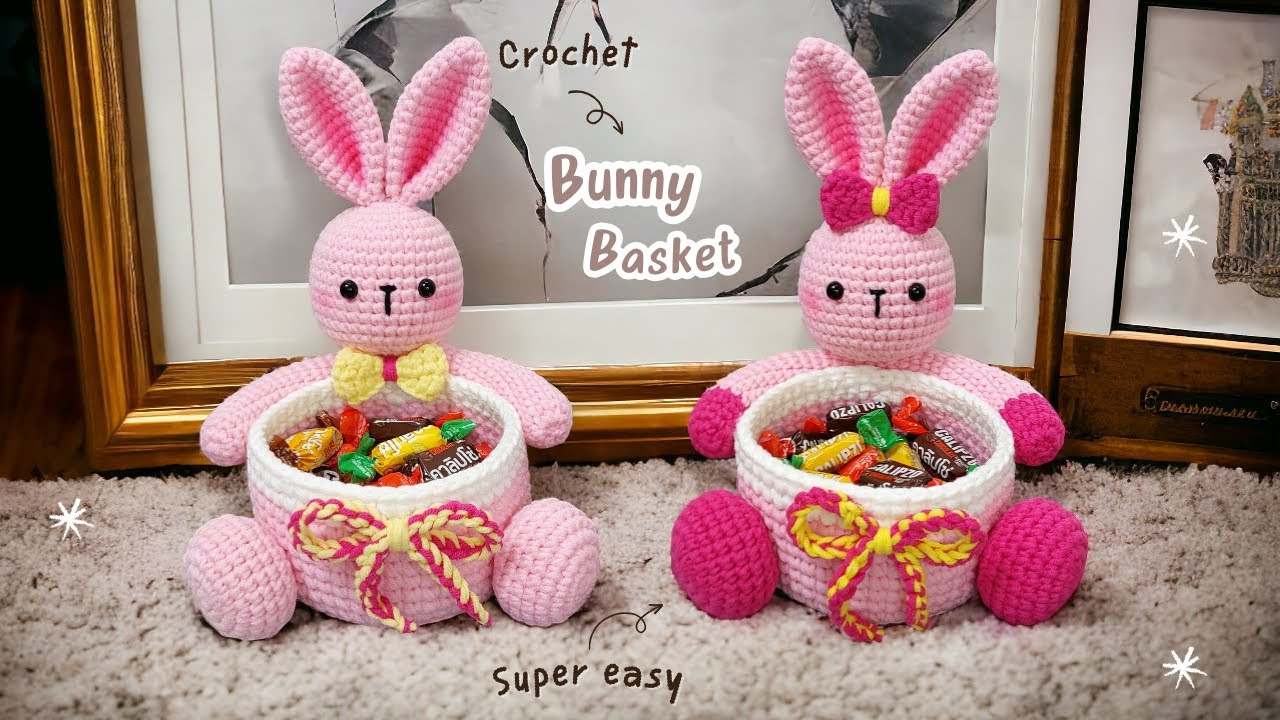 The Best Easter Basket Crochet Idea 🐰 Bunny Basket Crochet Pattern with regard to Crochet Easter Patterns