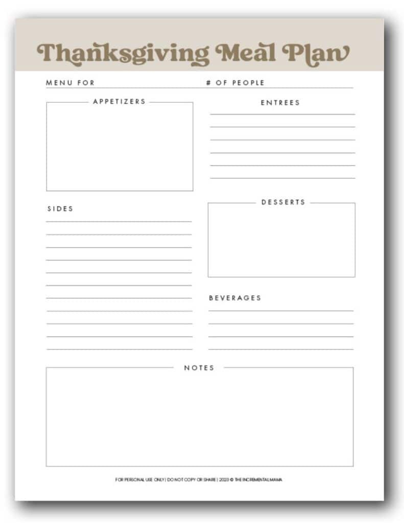 The Best Free Printable Thanksgiving Planner (8 Pages) - The with Free Printable Thanksgiving Planner