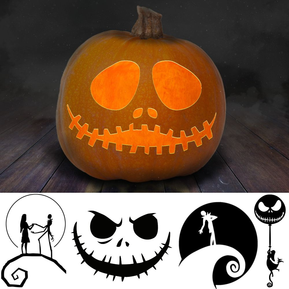 The Best Jack Skellington Pumpkin Carving And Painting Printables for Printable Nightmare Before Christmas Pumpkin Stencils