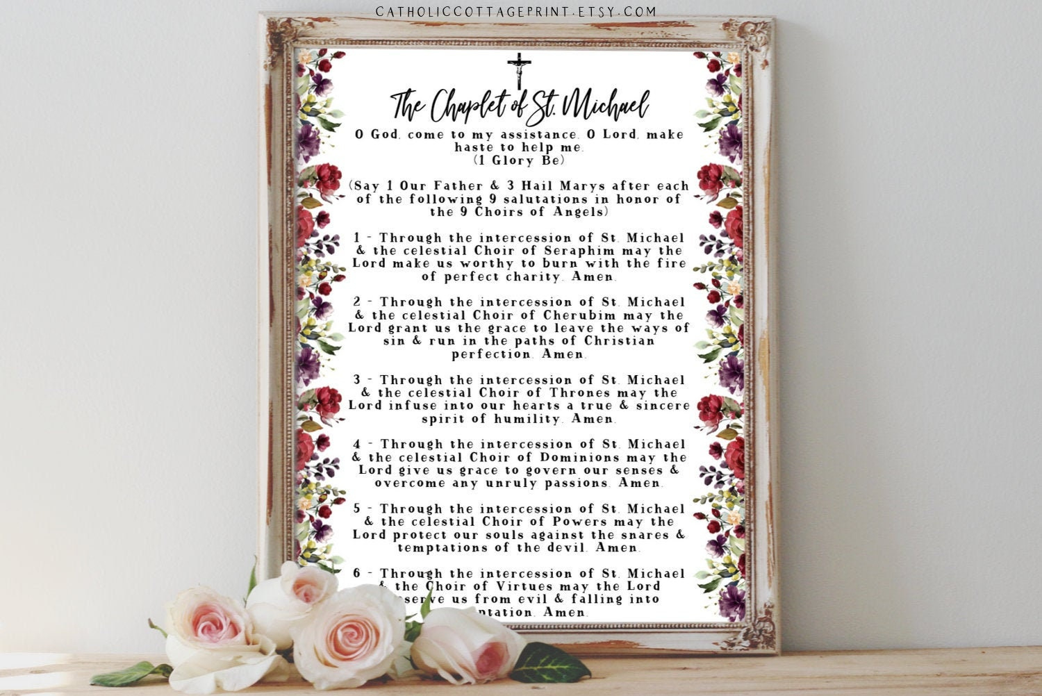 The Chaplet Of St. Michael, Digital Catholic Prayer Card with Printable St Michael Chaplet