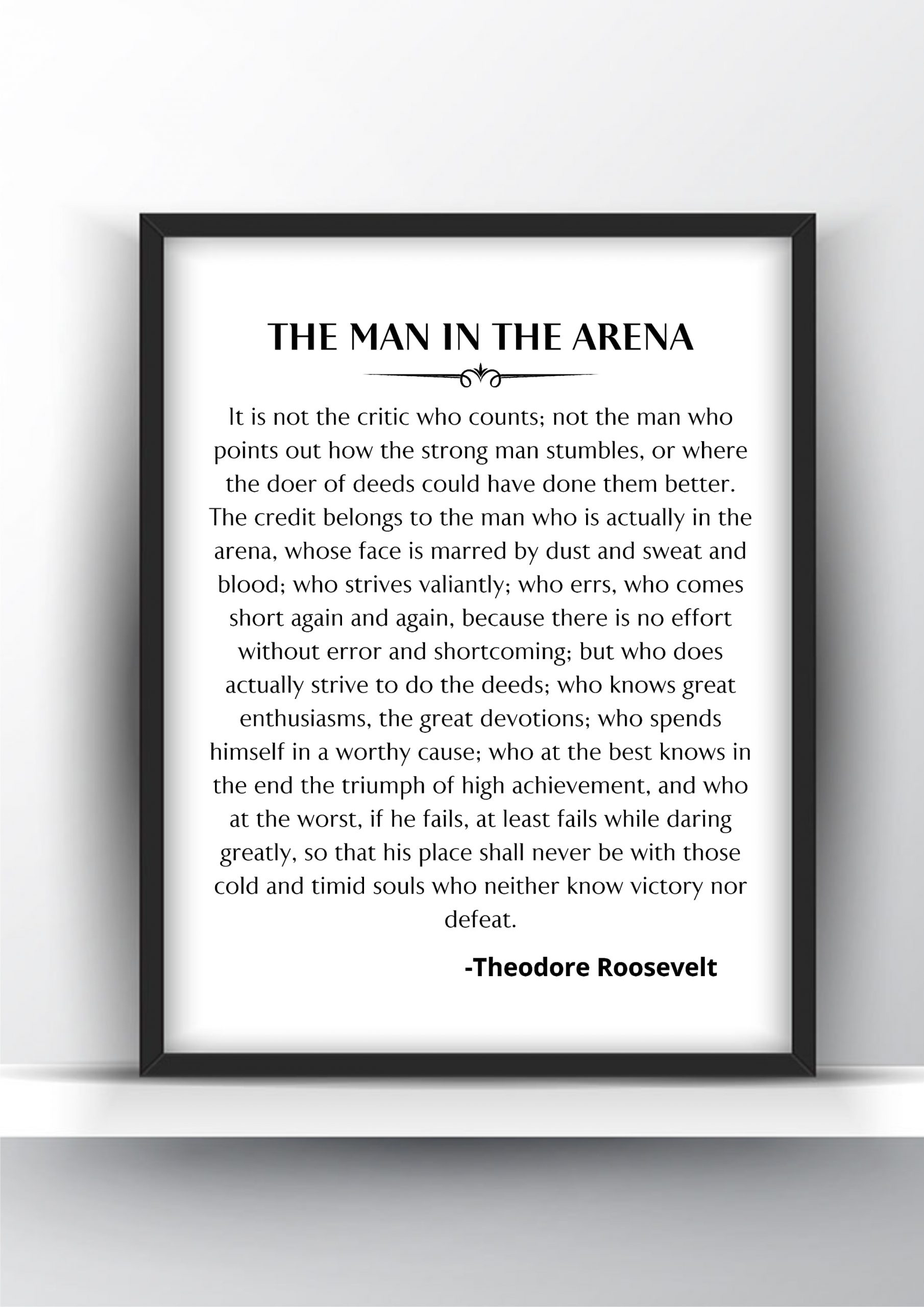 The Man In The Arena Speechtheodore Roosevelt Poster intended for Printable Man In The Arena