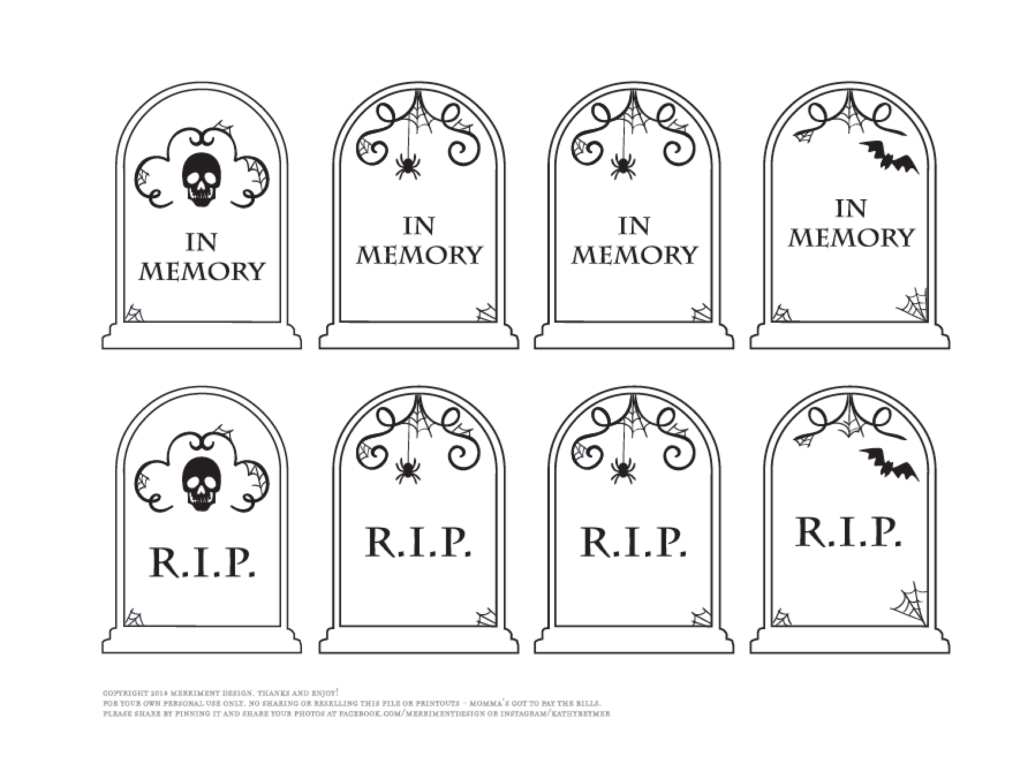 Tombstone Printable Halloween Cupcake Toppers - Merriment Design regarding Printable Tombstone Cupcake Toppers
