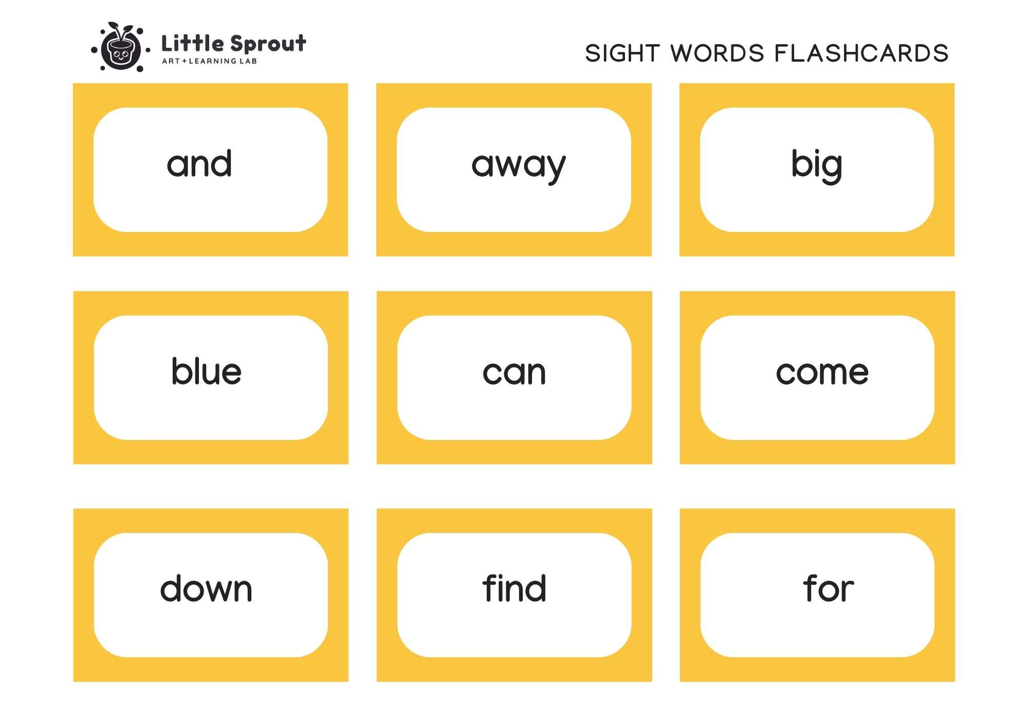Top Dolch Sight Words Printable Flash Cards | Little Sprout intended for Free Printable Sight Word Cards