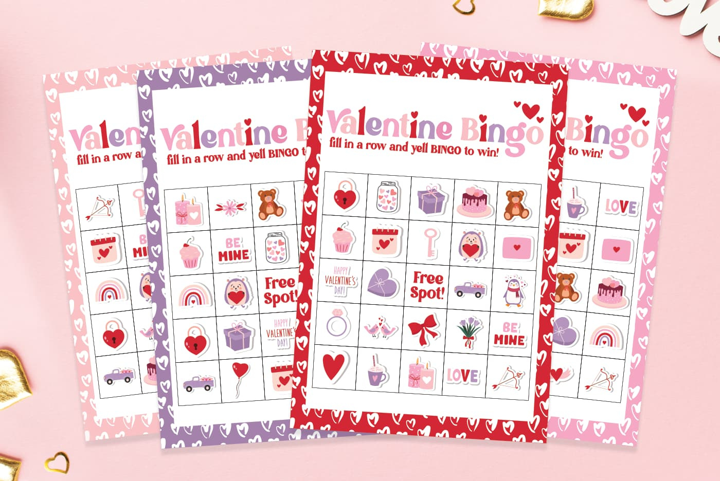 Valentines Bingo Cards - Free Printable Set Of 24 Cards with Valentines Bingo Cards Free Printable