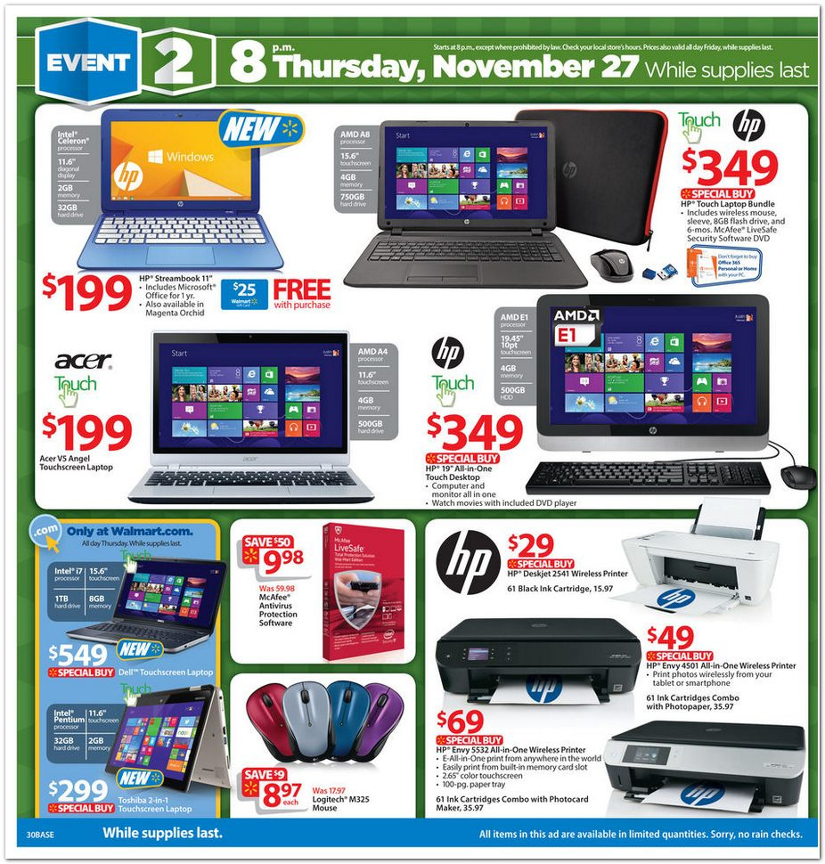 Walmart Black Friday 2014 - Black Friday / Cyber Monday Deals inside Printable Black Friday Ads 2014