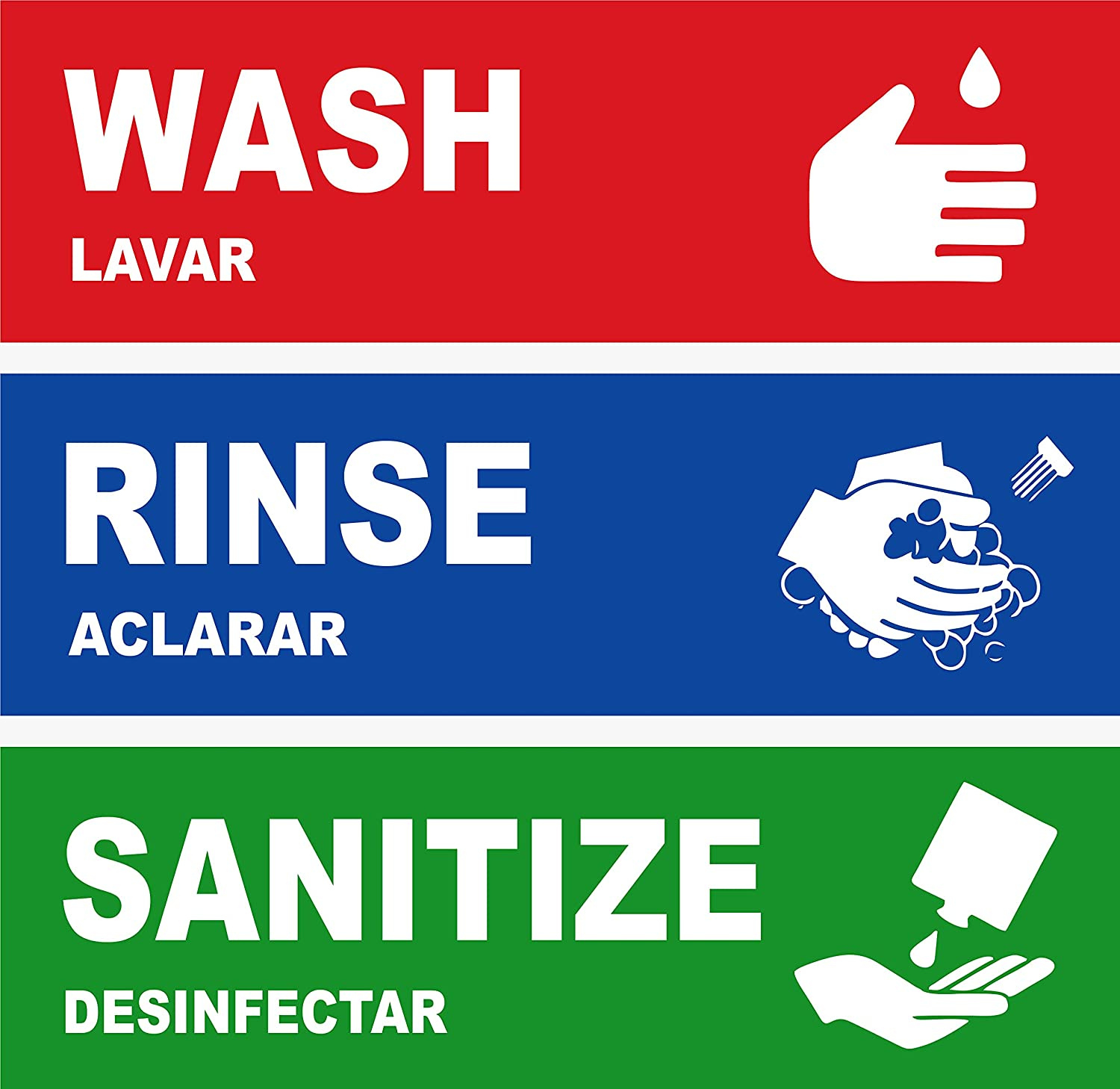 Wash, Rinse, Sanitize Vinyl Decals - Napnameplates pertaining to Free Printable Wash Rinse Sanitize Signs