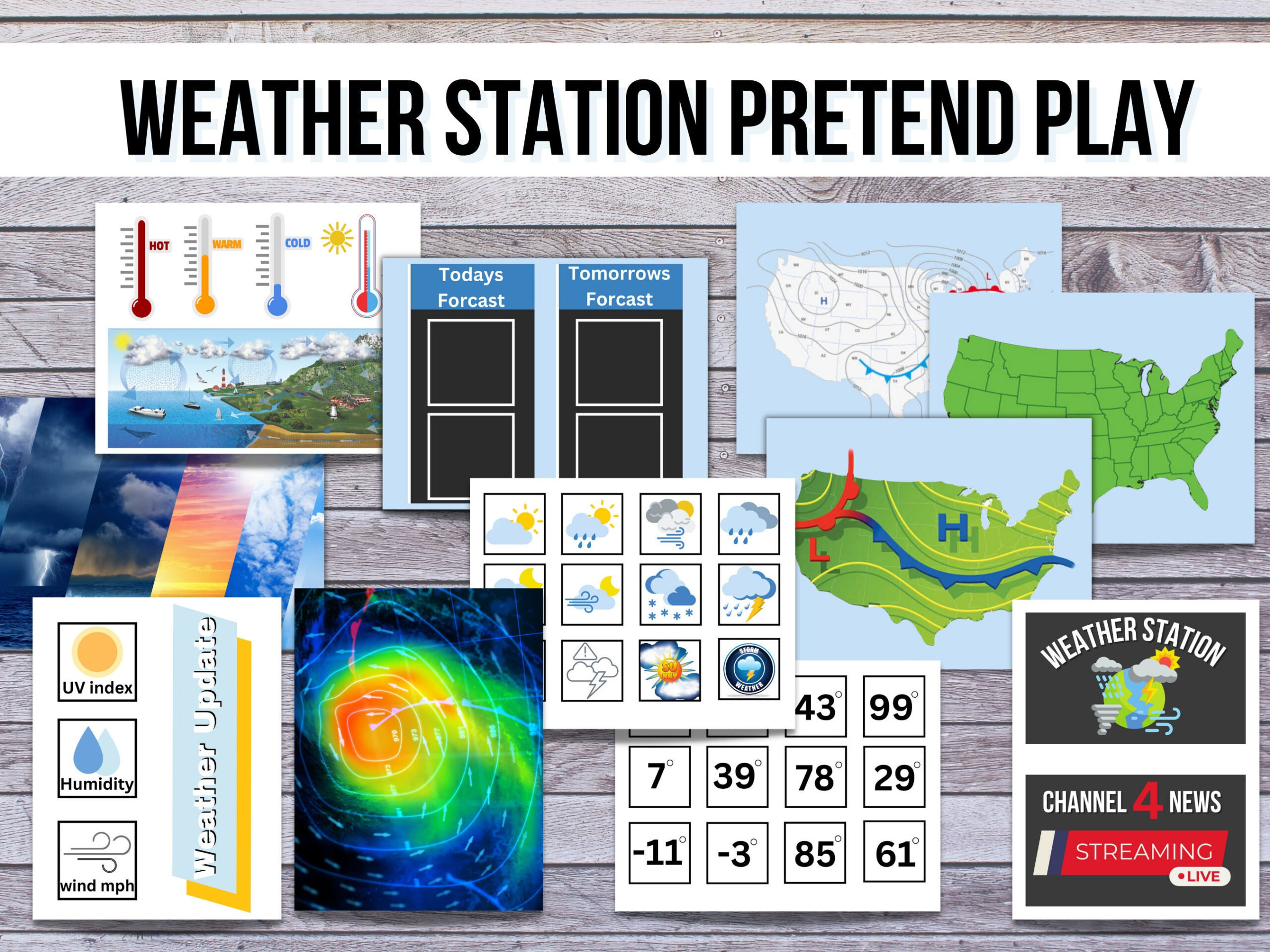 Weather Station Dramatic Play, Pretend Play, Classroom Dramatic within Weather Station Dramatic Play Free Printables