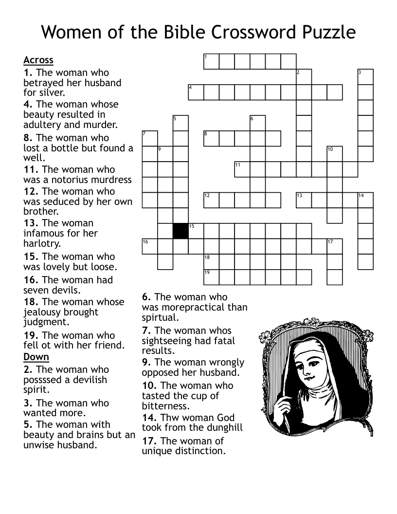 Women Of The Bible Crossword Puzzle - Wordmint in Bible Crossword Printable