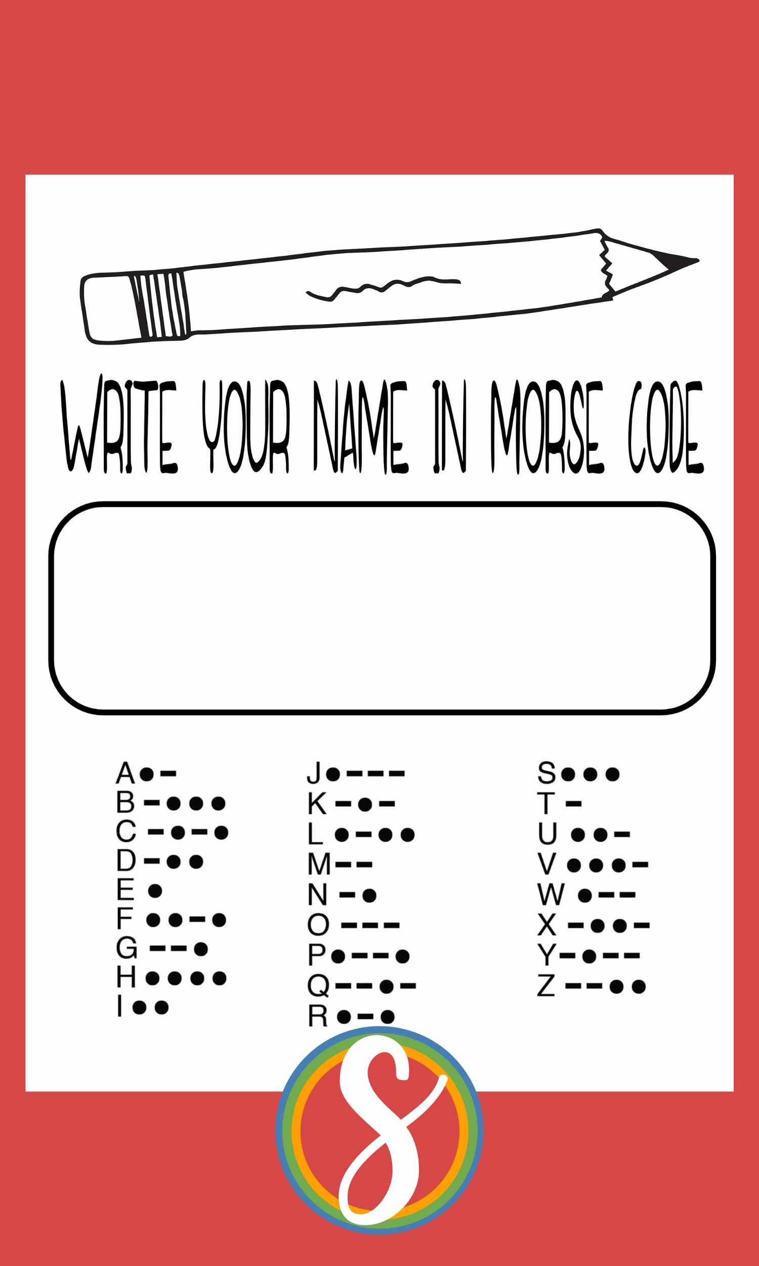 Write Your Name In Morse Code — Stevie Doodles with Free Printable Morse Code Worksheets
