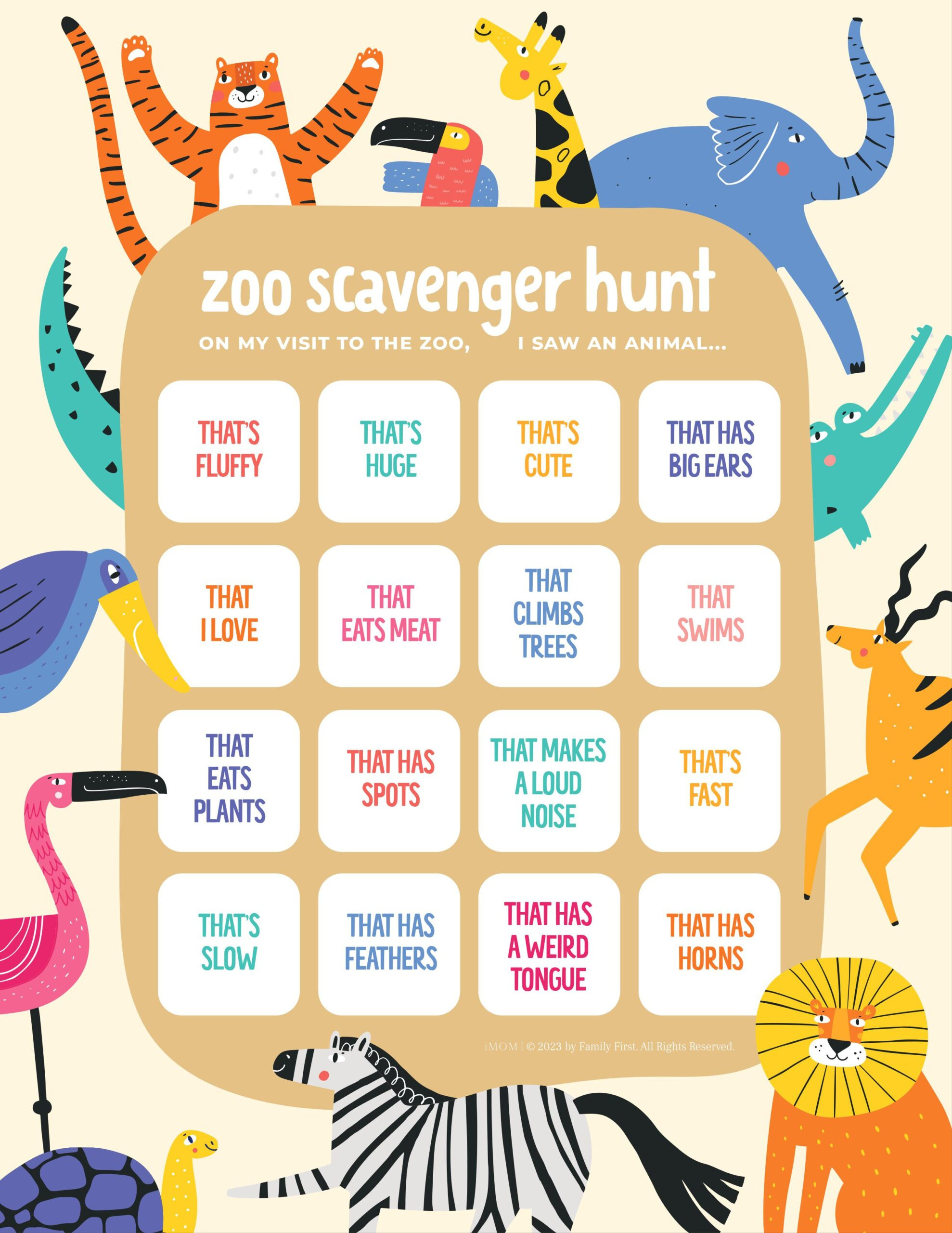 Zoo Scavenger Hunt - Imom regarding Free Zoo Scavenger Hunt Printable