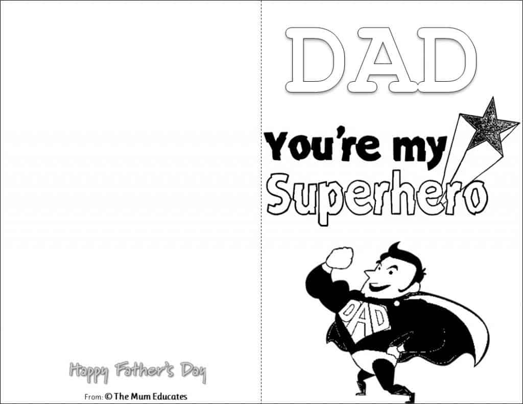 10 Free Father&amp;#039;S Day Cards - Fun Colouring Cards - The Mum Educates within Father&amp;amp;#039;s Day Cards Craft Printable