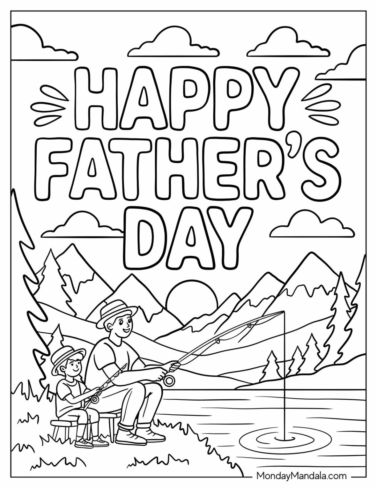 48 Father&amp;#039;S Day Coloring Pages (Free Pdf Printables) for Happy Father&amp;#039;S Day Dark Coloring Pages Printable Free