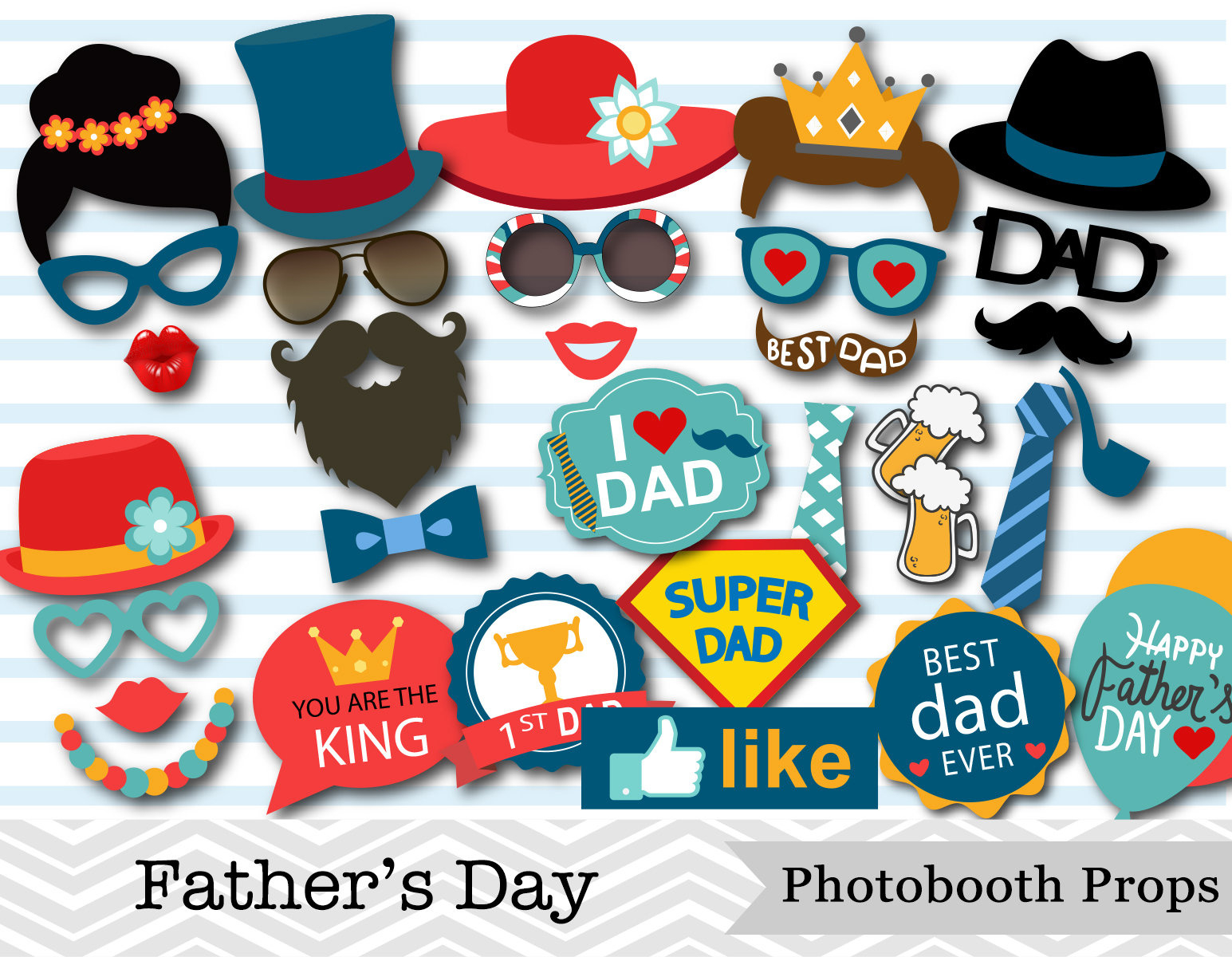 Buy Printable Father&amp;#039;S Day Photo Booth Props, I Love Dad Photo with regard to Printable Father&amp;amp;#039;s Day Photo Booth Props
