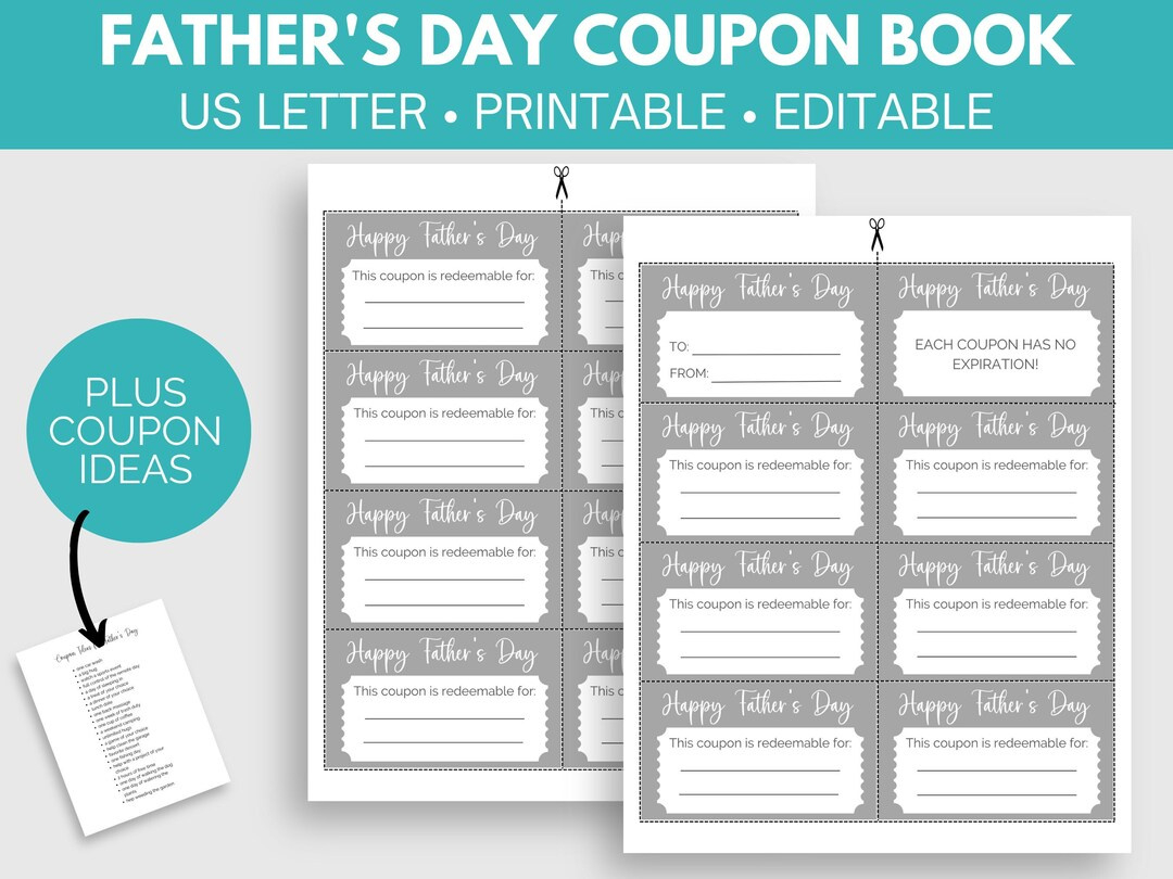 Coupon Template For Father&amp;#039;S Day, Father&amp;#039;S Day Coupons, Coupon with Printable Father&amp;#039;S Day Coupons