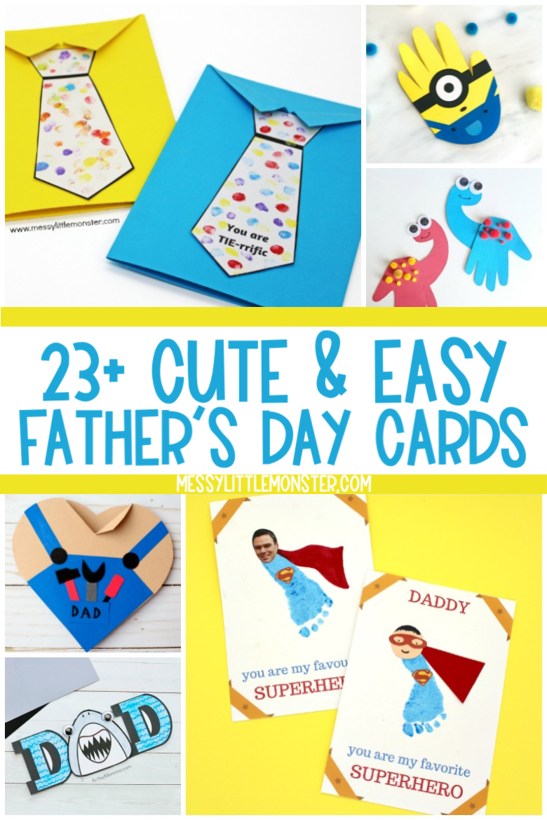 Cute Father&amp;#039;S Day Cards For Kids To Make - Messy Little Monster within Father&amp;#039;S Day Cards Eyfs Printable