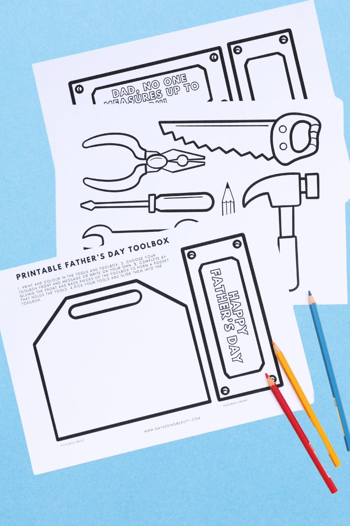 Diy Father&amp;#039;S Day Toolbox Craft — Gathering Beauty throughout Father&amp;#039;S Day Tool Box Craft Free Printable