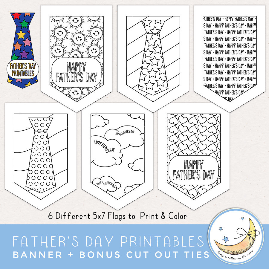 Father&amp;#039;S Day Banner Printable &amp;amp; Paper Ties, Father&amp;#039;S Day Craft in Father&amp;amp;#039;s Day Printable Banner