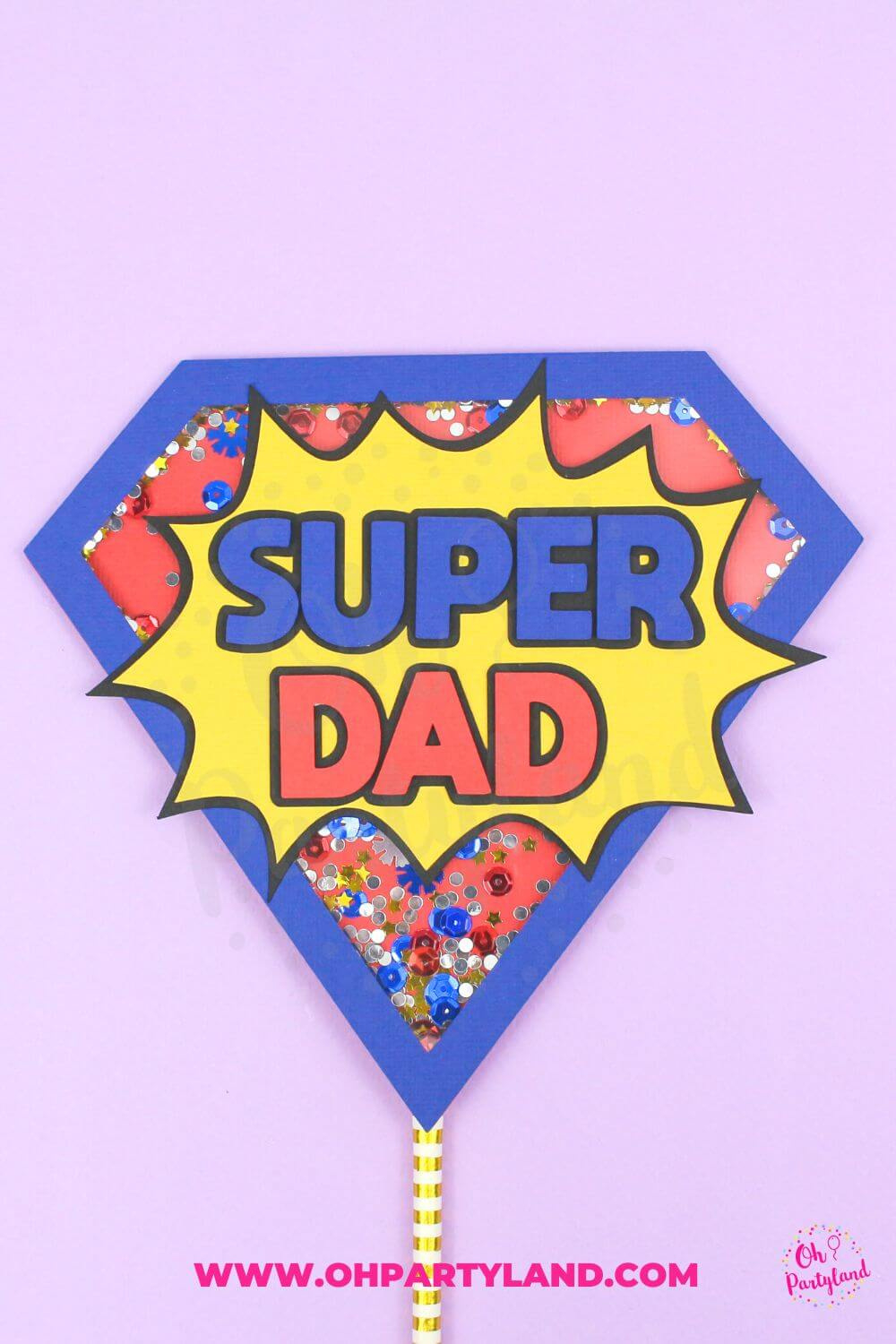 Father&amp;#039;S Day Cake Topper With Cricut - Free Svg File - Oh Partyland in Father&amp;amp;#039;s Day Cake Toppers Printable