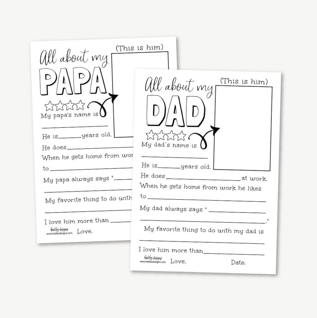 Father&amp;#039;S Day Fill In Printable, Fill In The Blank, Fathers Day with Father&amp;#039;S Day Fill In The Blank Printable
