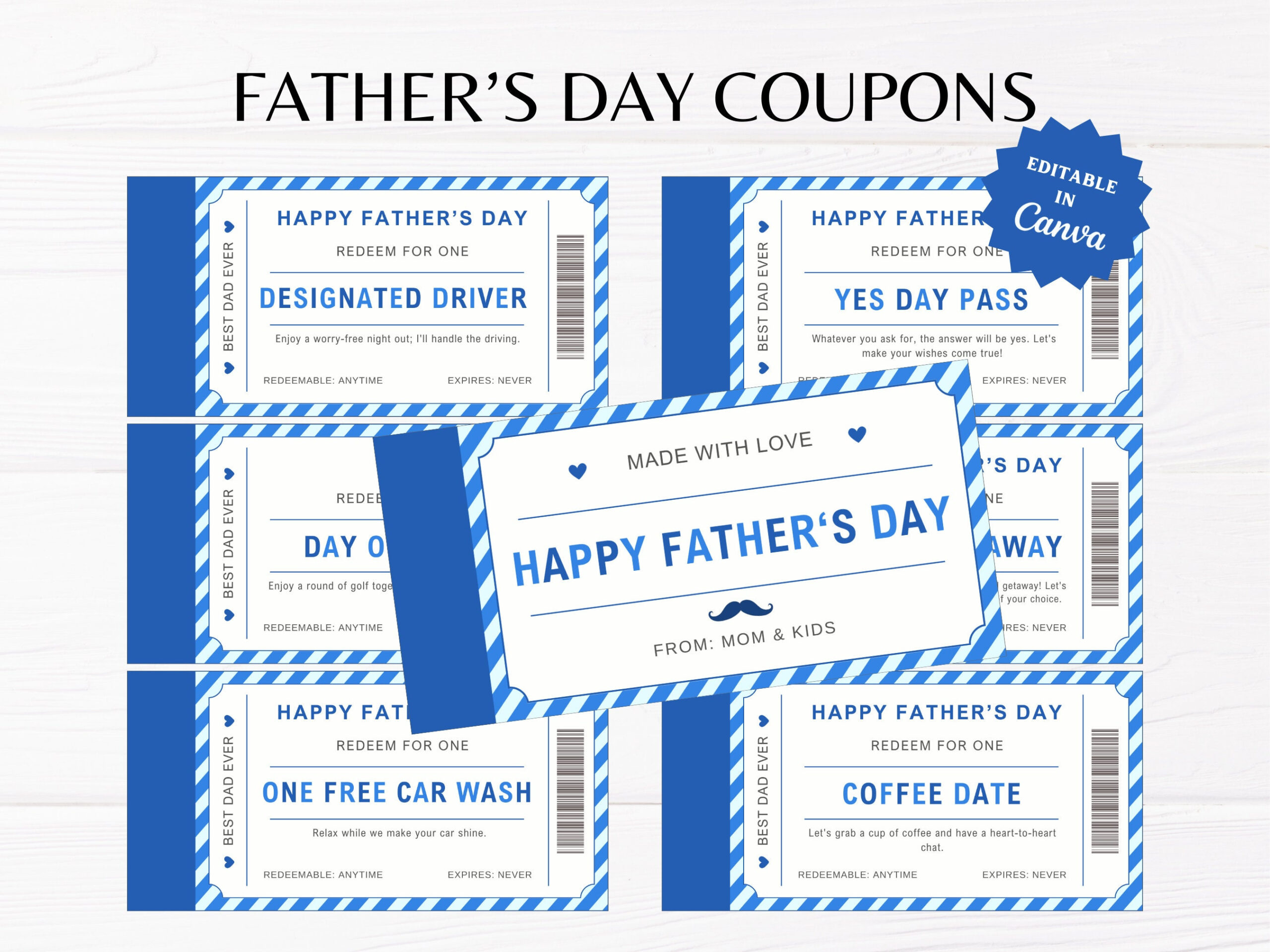 Fathers Day Gift Coupon Template | Printable Fathers Day Gift regarding Printable Father&amp;#039;S Day Coupons