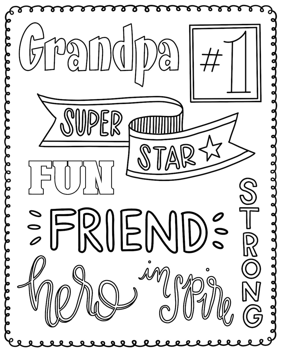 Father&amp;#039;S Day Grandpa Coloring Page! - Etsy Ireland in Happy Father&amp;amp;#039;s Day Grandpa Coloring Pages Printable