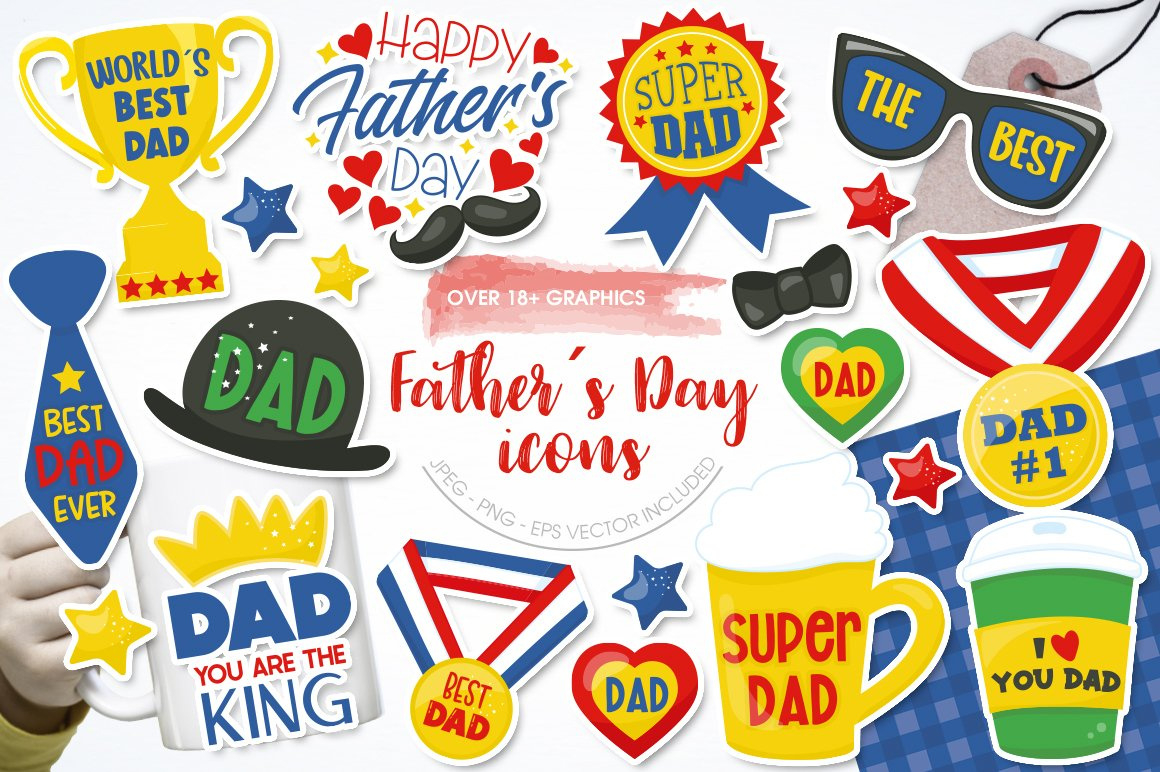 Father&amp;#039;S Day Icons Graphic &amp;amp; Illustration - Sublimation intended for Father&amp;amp;#039;s Day Props Printable