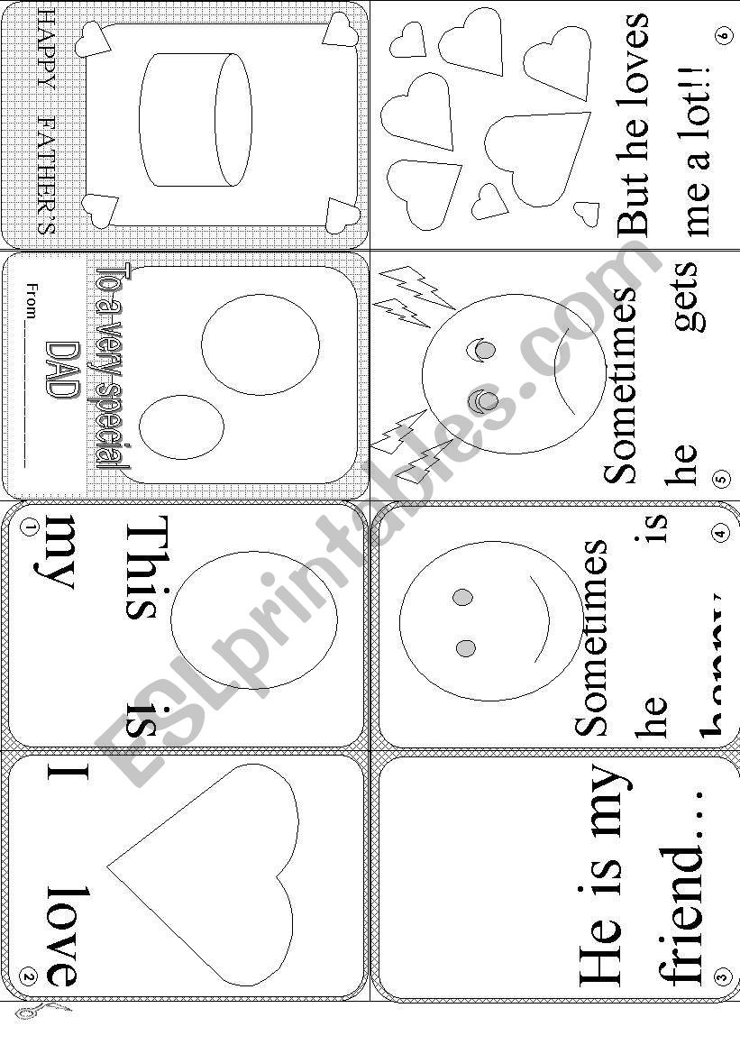 Father´s Day Mini Book - Esl Worksheetcartuxa throughout Printable Father&amp;amp;#039;s Day Book