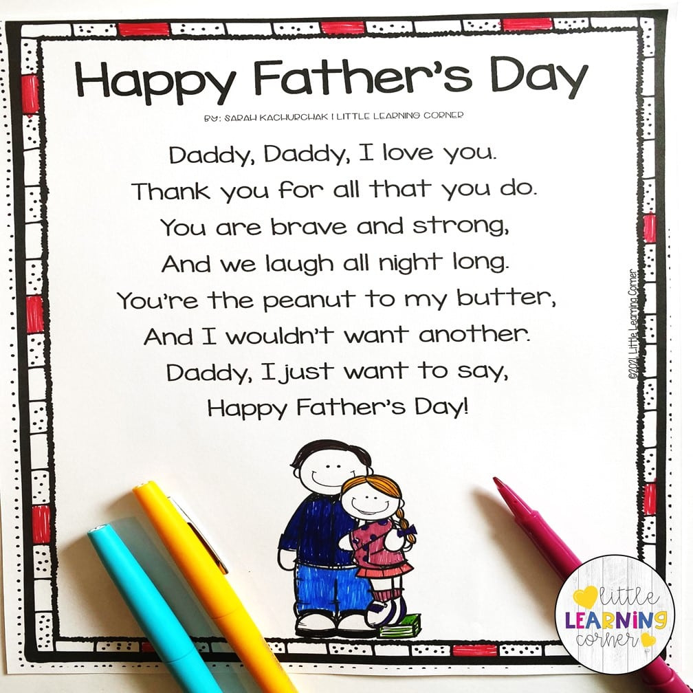 Father&amp;#039;S Day Poems For Kids | Free Handprint Keepsake - Little with Free Printable Father&amp;#039;S Day Poems For Preschoolers