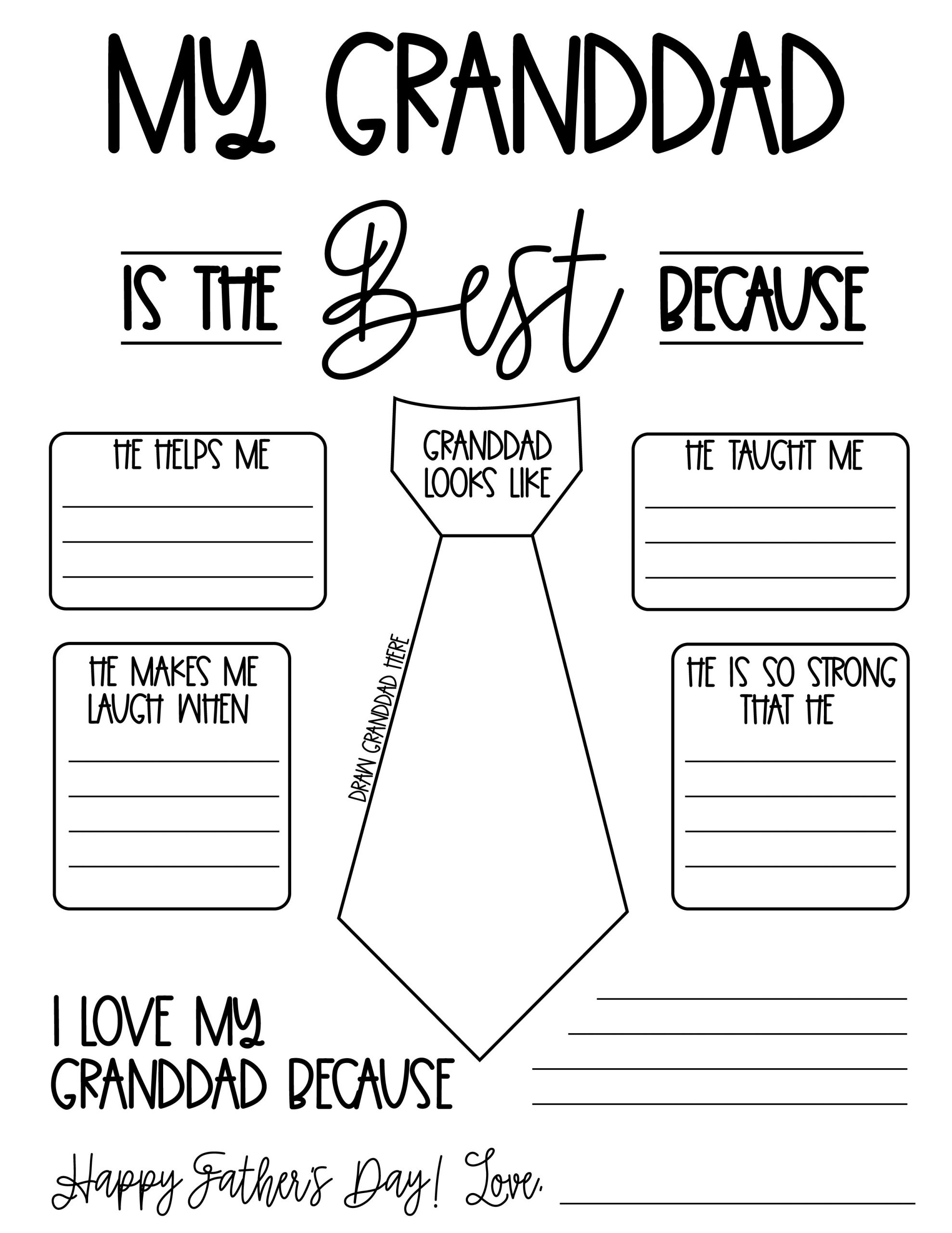 Father&amp;#039;S Day Printable (For Grandpa, Papa And Granddad, Too!) in Printable Grandpa Father&amp;amp;#039;s Day Cards