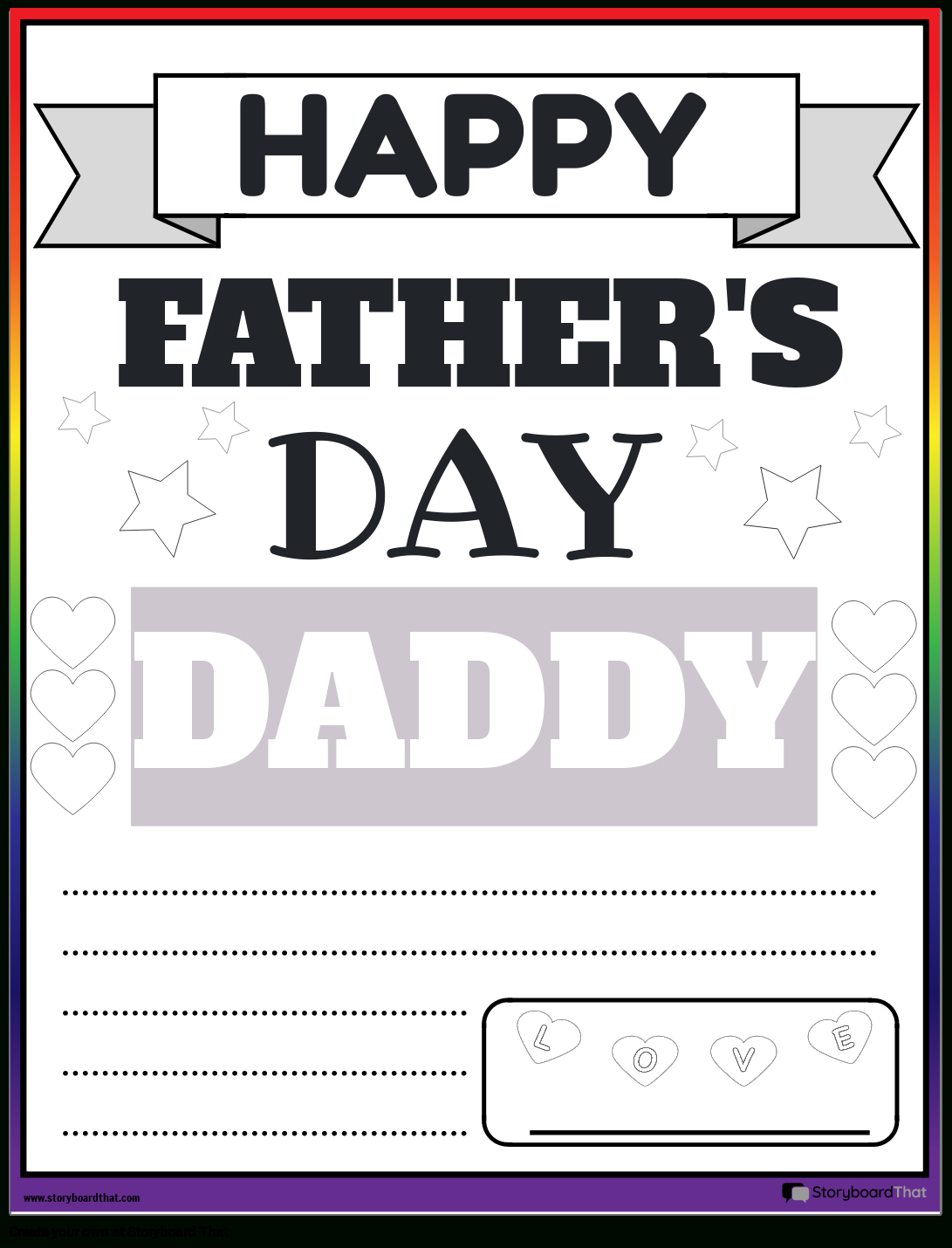 Father&amp;#039;S Day Printablesstoryboard That: Cards &amp;amp; More throughout Father&amp;amp;#039;s Day Printable Free