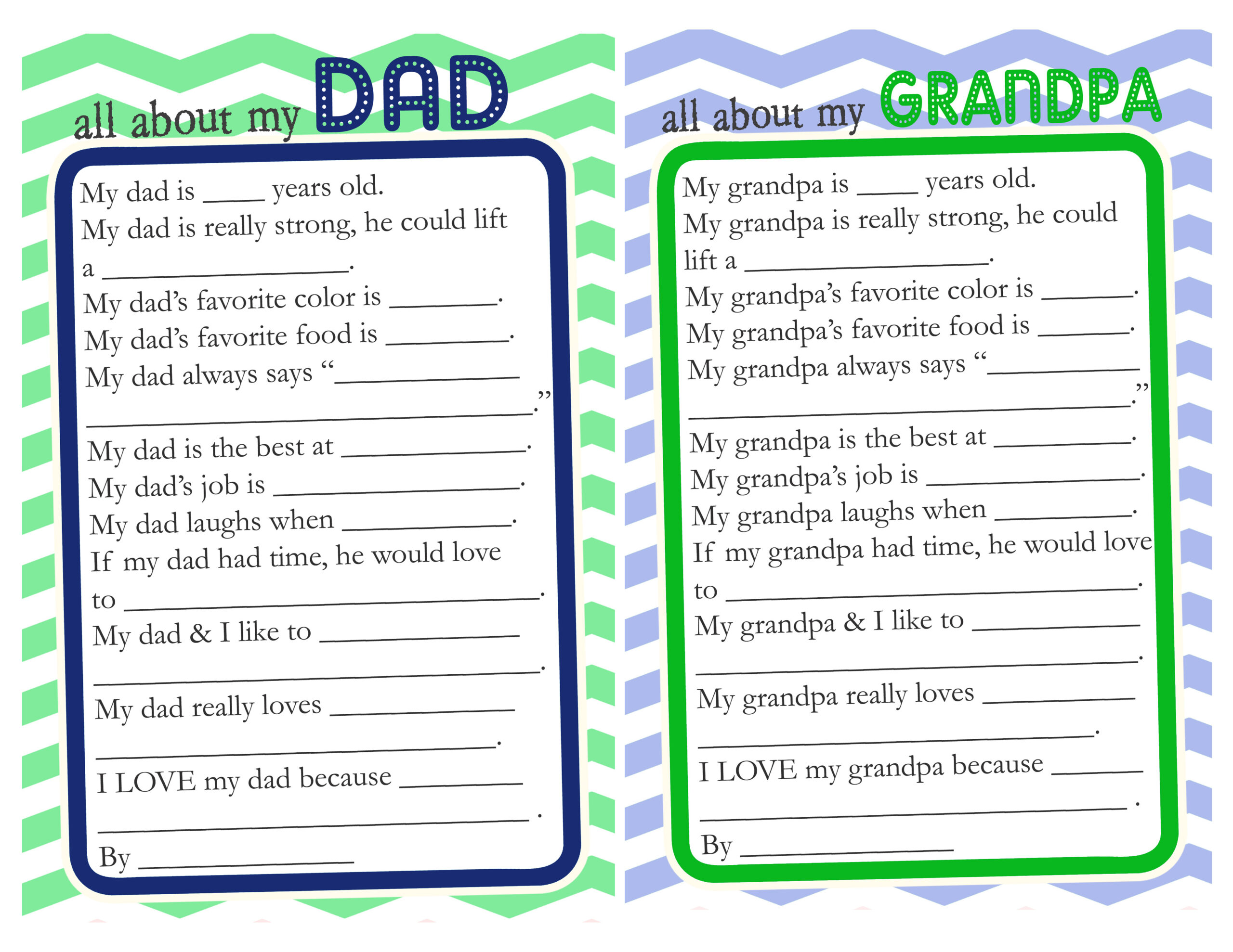 Fathers Day Questionnaire &amp;amp; Free Printable - The Crafting Chicks within Printable Father&amp;#039;S Day Questionnaire