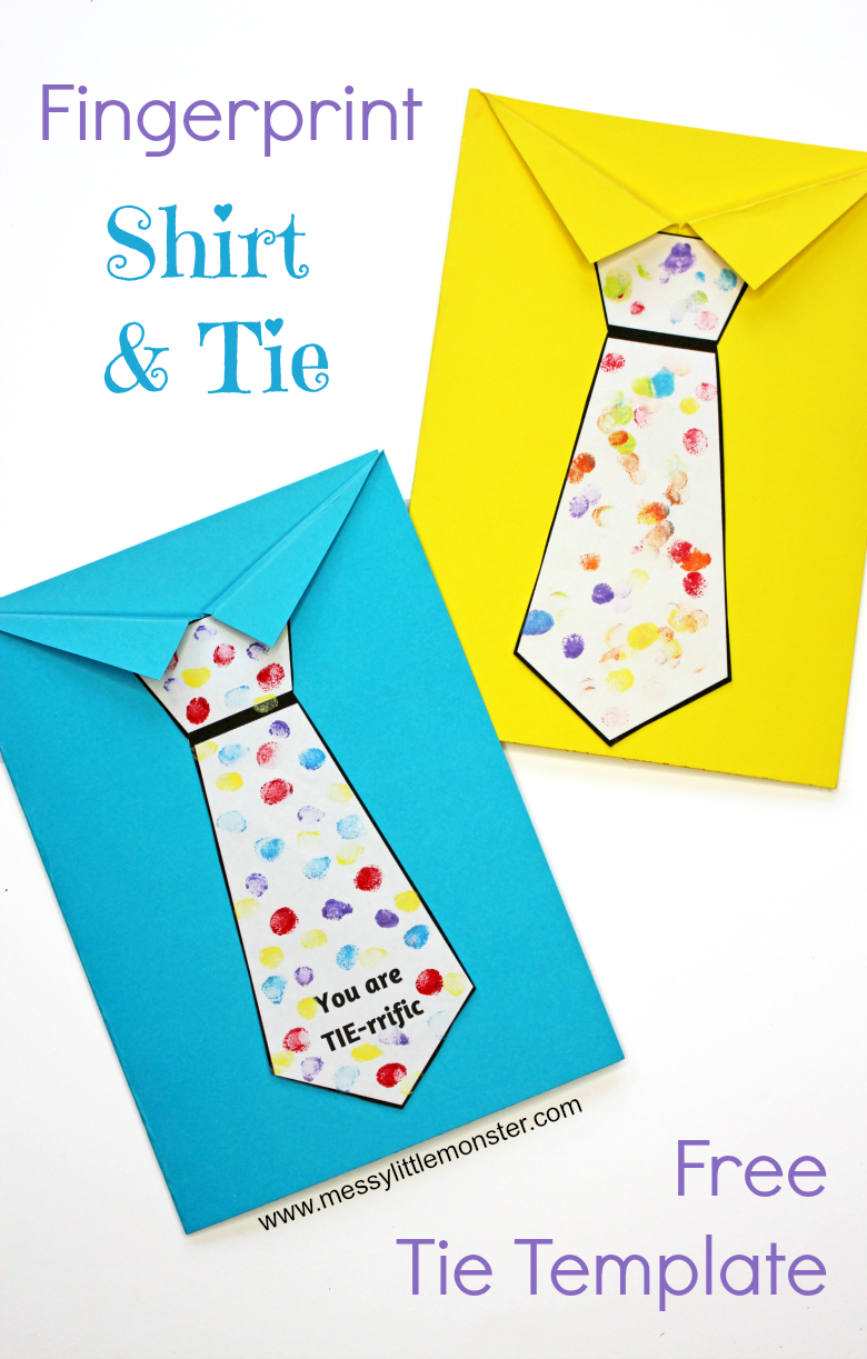 Father&amp;#039;S Day Tie Card (With Free Printable Tie Template) - Messy intended for Easy Printable Father&amp;amp;#039;s Day Cards