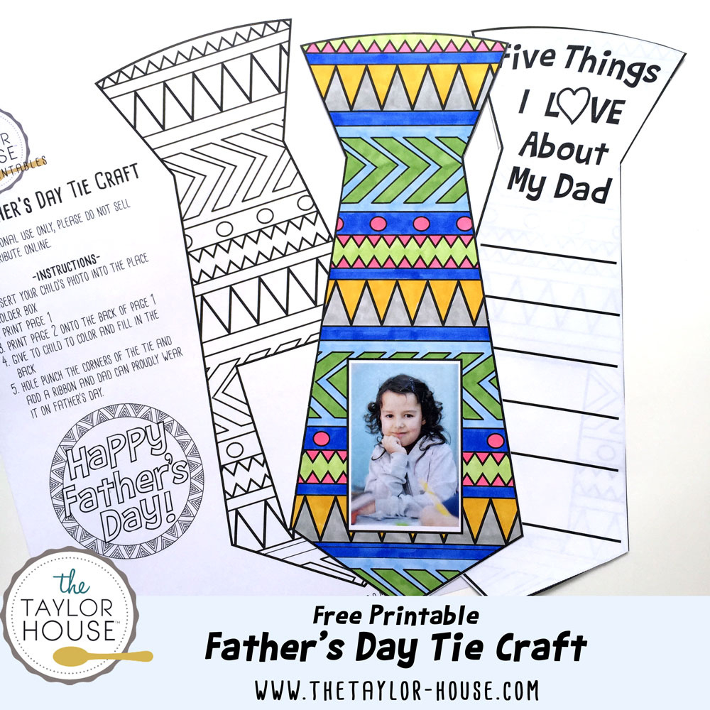 Father&amp;#039;S Day Tie Craft | The Taylor House pertaining to Father&amp;#039;S Day Crafts Free Printables