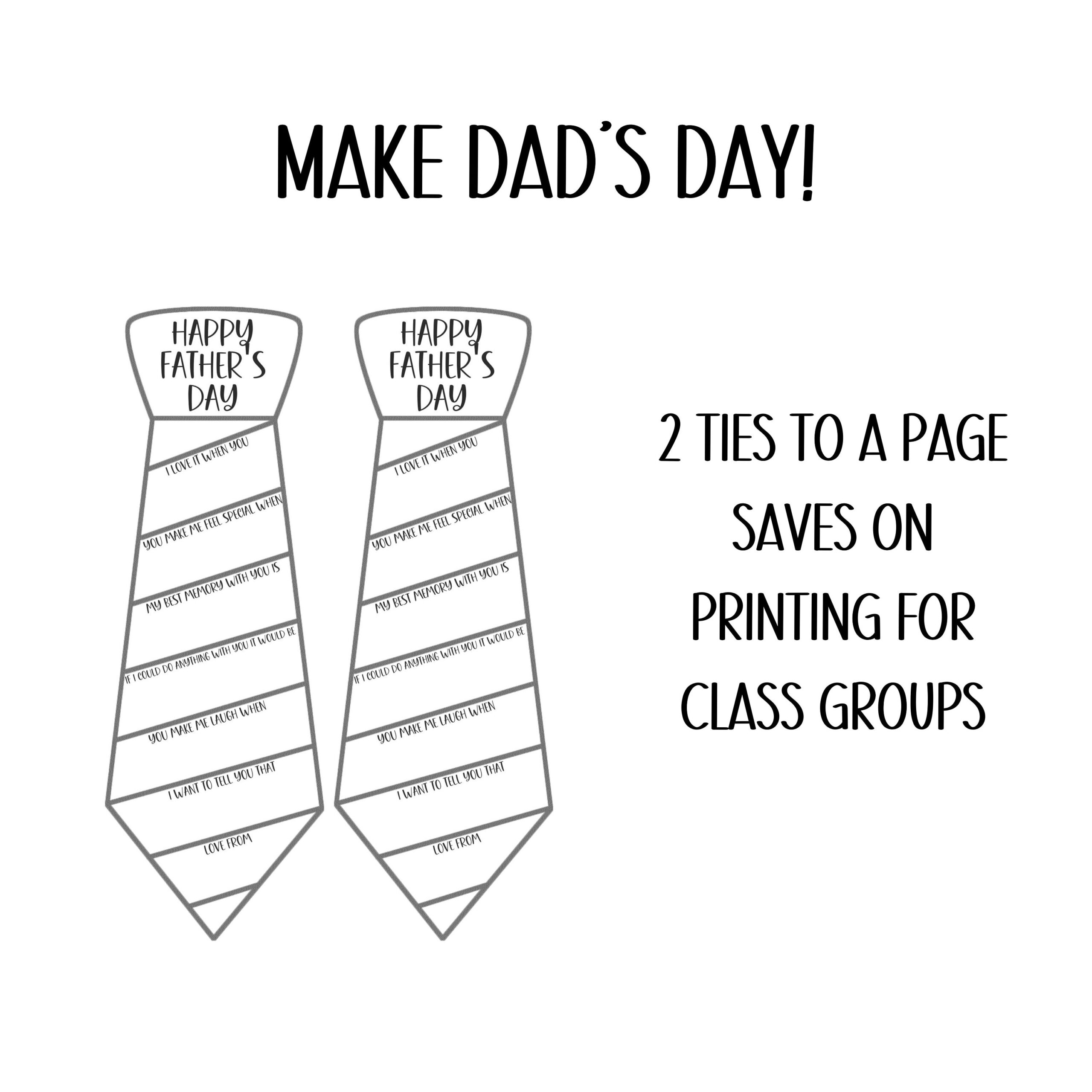 Fathers Day Tie Printable, Dad Tie Paper, All About My Dad inside Happy Father&amp;amp;#039;s Day Tie Printable